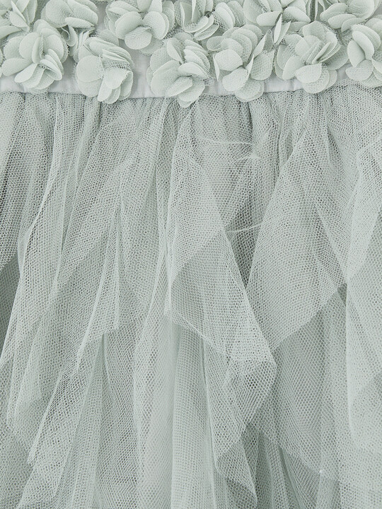 فستان للأطفال بزهور بارزة قماش شبكي فستان للأطفال بزهور بارزة قماش شبكي image number 3