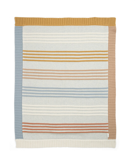 بطانية منسوجة مخططة بحواف بألوان متعددة بطانية منسوجة مخططة بحواف بألوان متعددة image number 2