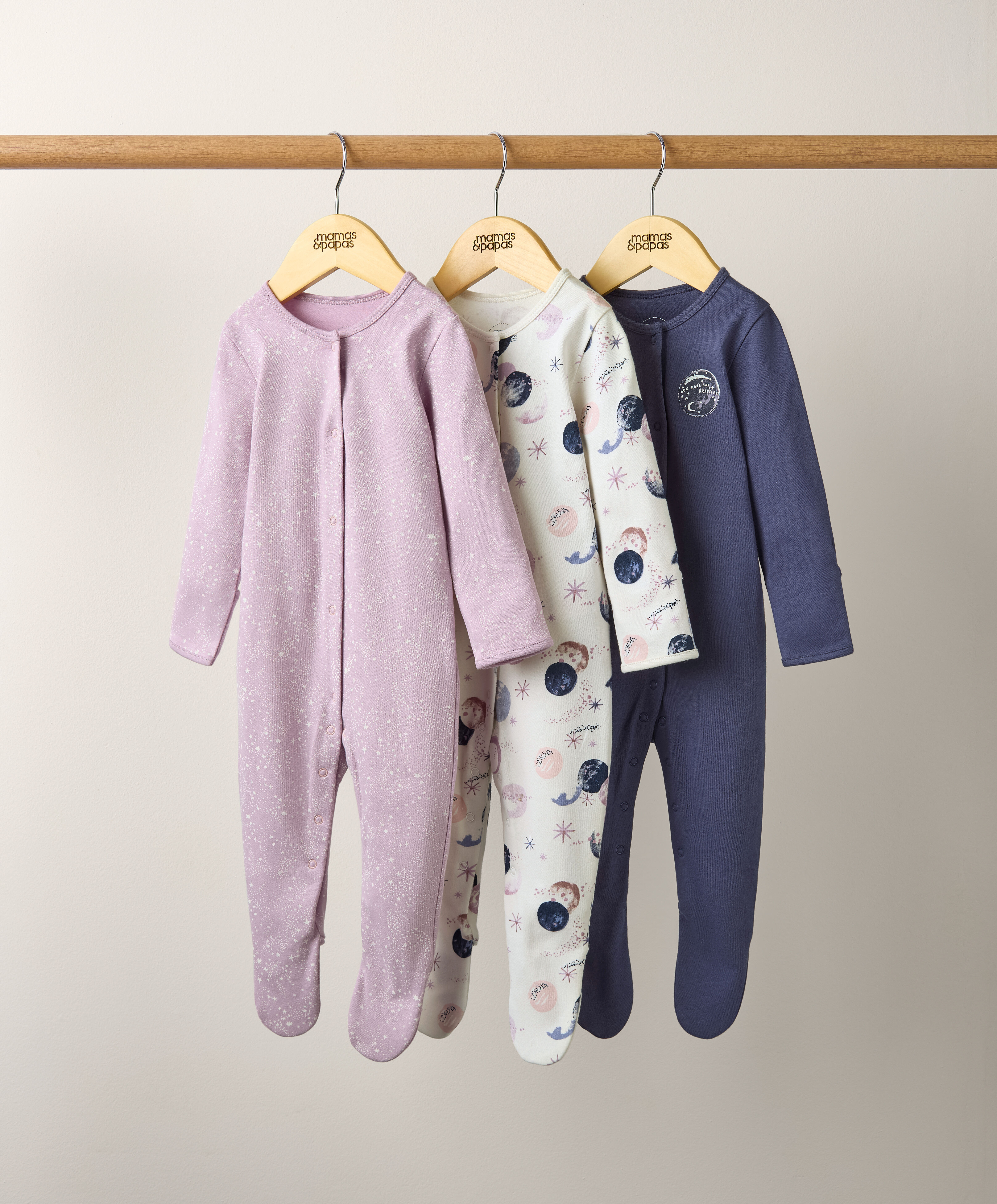 طقم بيجاما قطعة واحدة بطبعة فضاء - 3 قطع image number 3