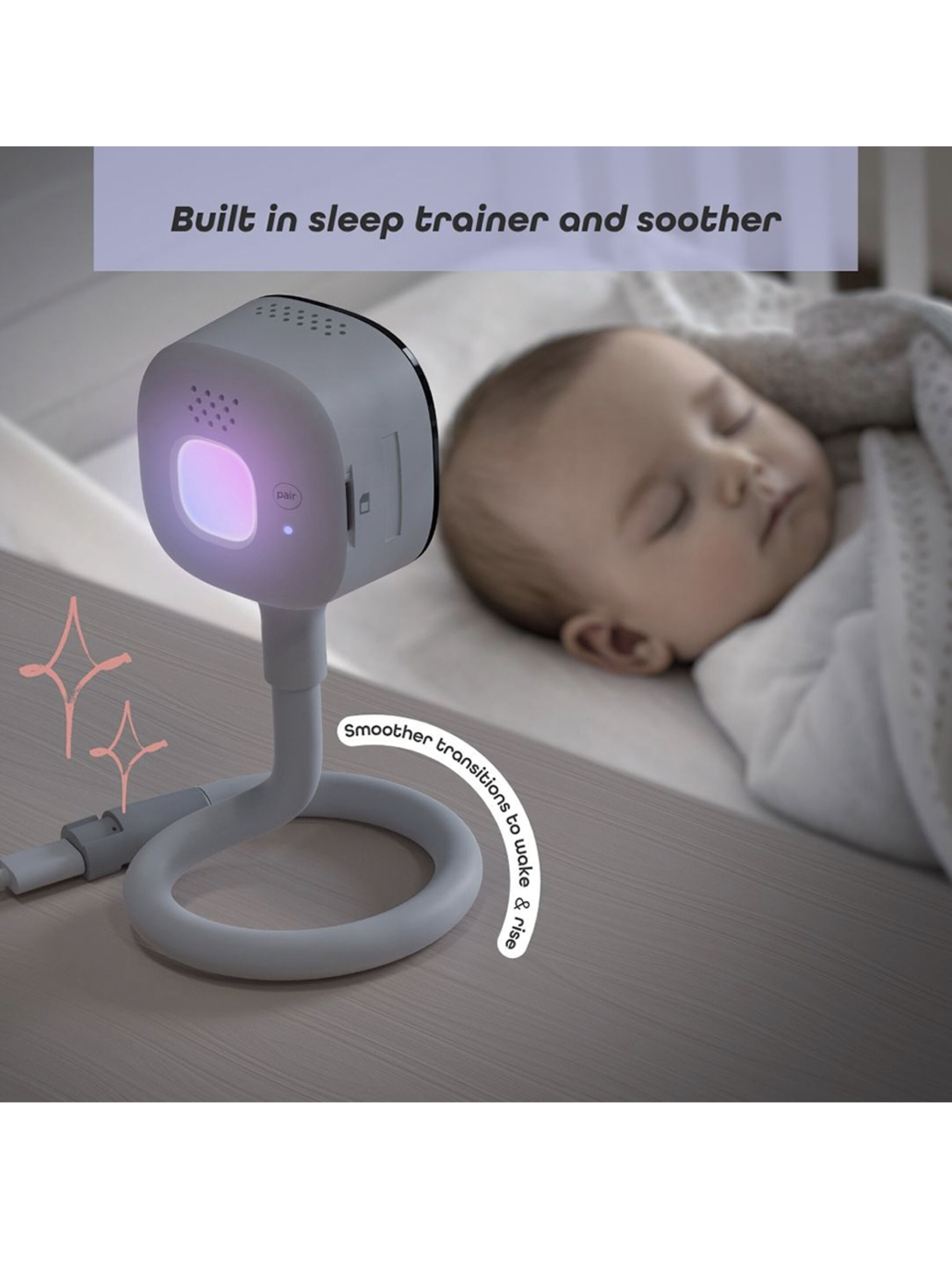 Hubble AI Go Baby Cam 5.0&rdquo; Connected Video Baby Monitor - White image number 7