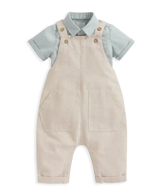 طقم قميص مخطط ودنغري - قطعتان طقم قميص مخطط ودنغري - قطعتان image number 2