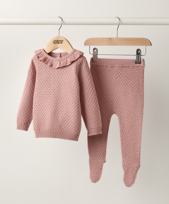 طقم منسوج بلون وردي - قطعتان طقم منسوج بلون وردي - قطعتان image number 6