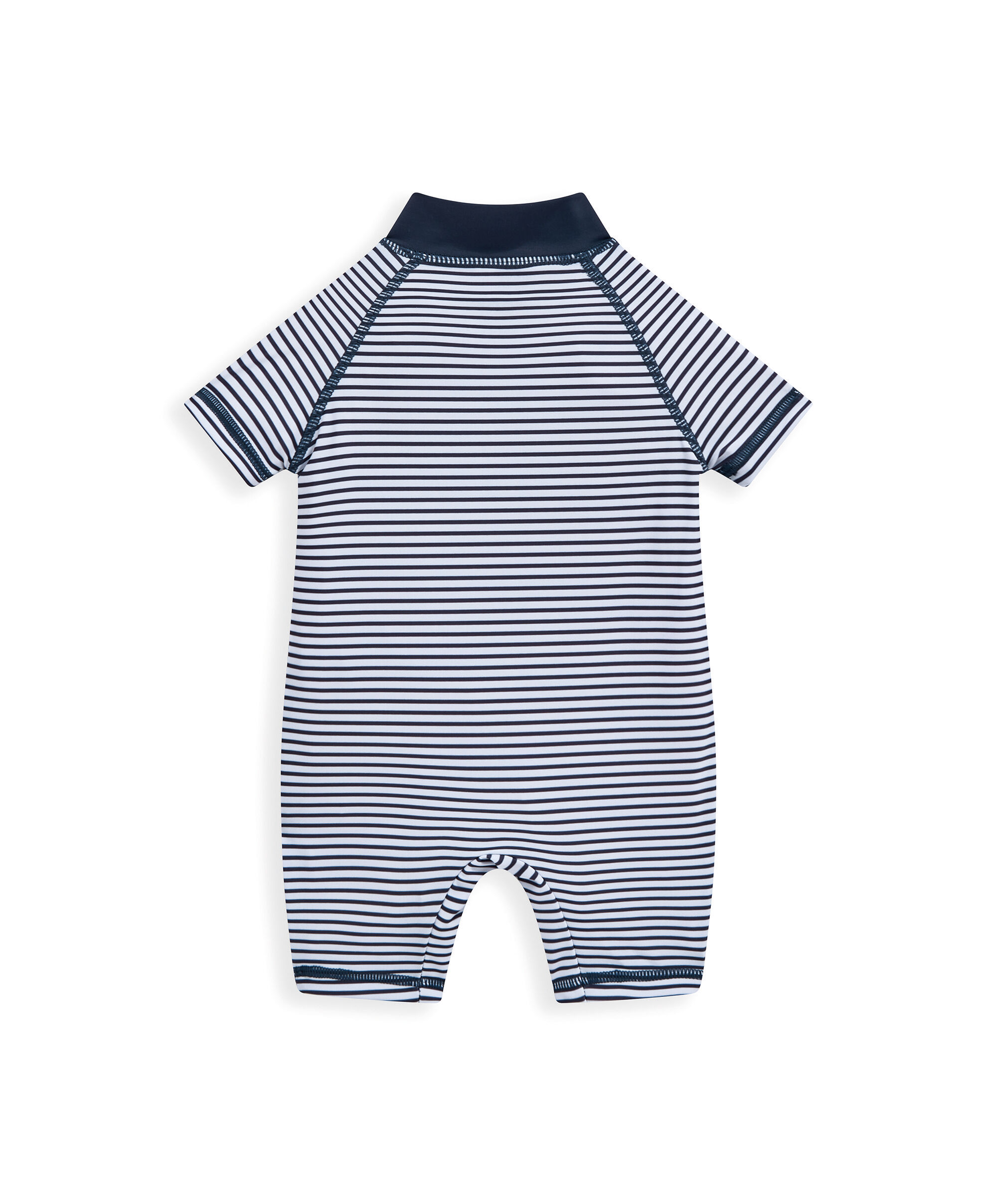 بدلة سباحة بأكمام قصيرة ونقشة خطوط image number 3