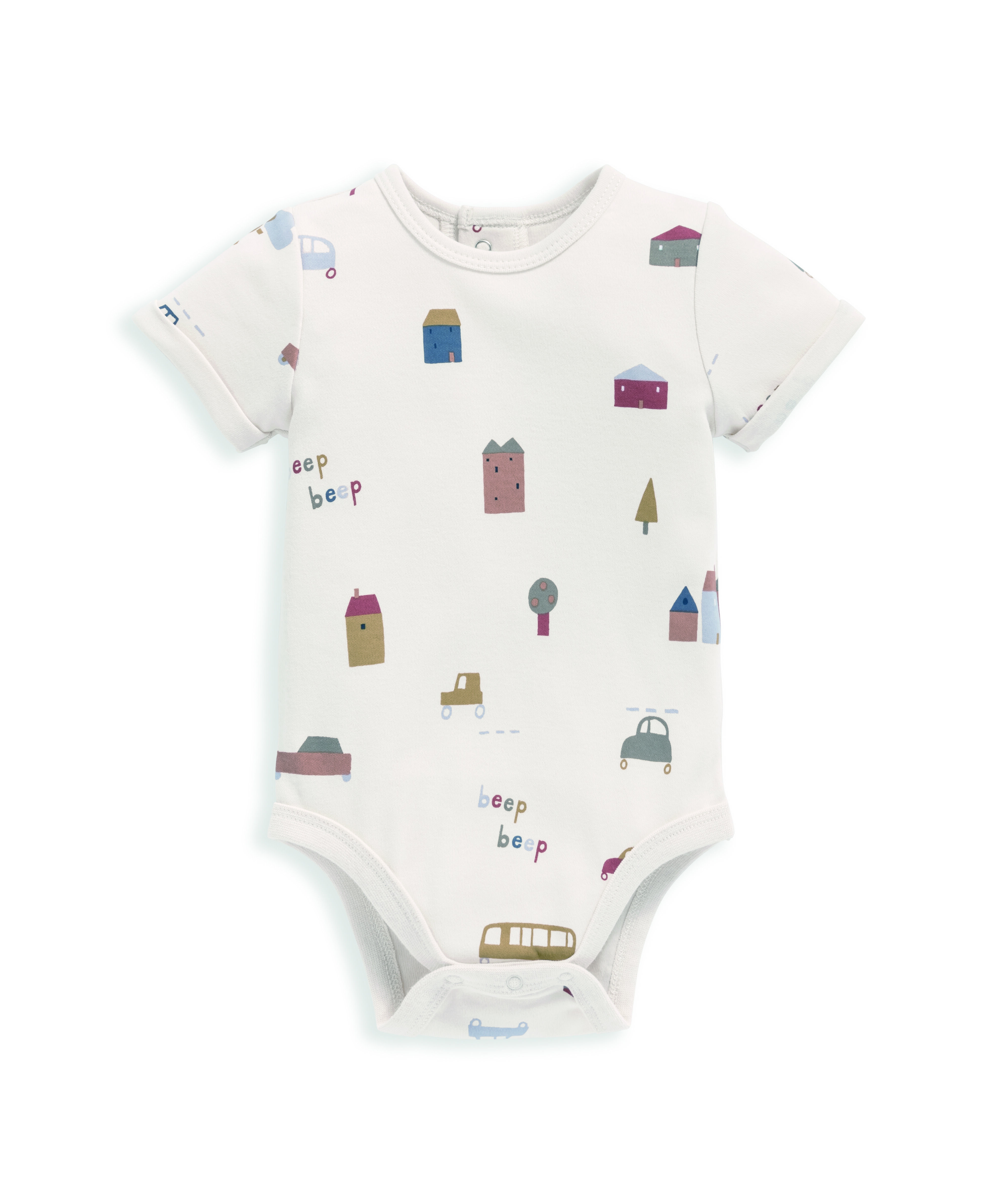 طقم دنغري ولباس قطعة واحدة بنقشة وسائل مواصلات image number 4