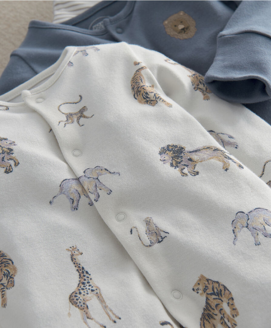 3Pk Safari Adventures Sleepsuits image number 3
