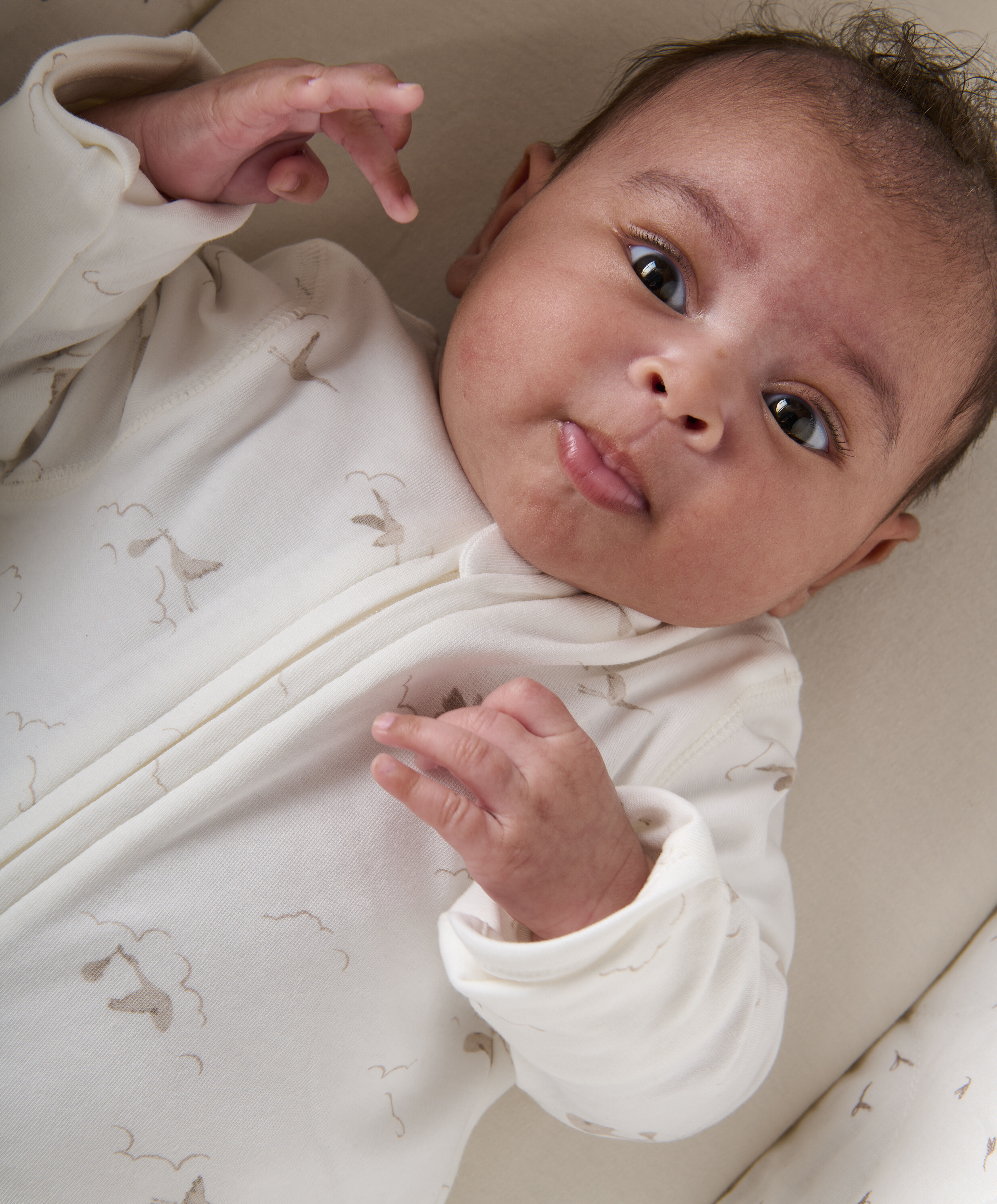 لباس الكل في واحد بسحّاب وطبعة طائر لقلق بالكامل image number 4