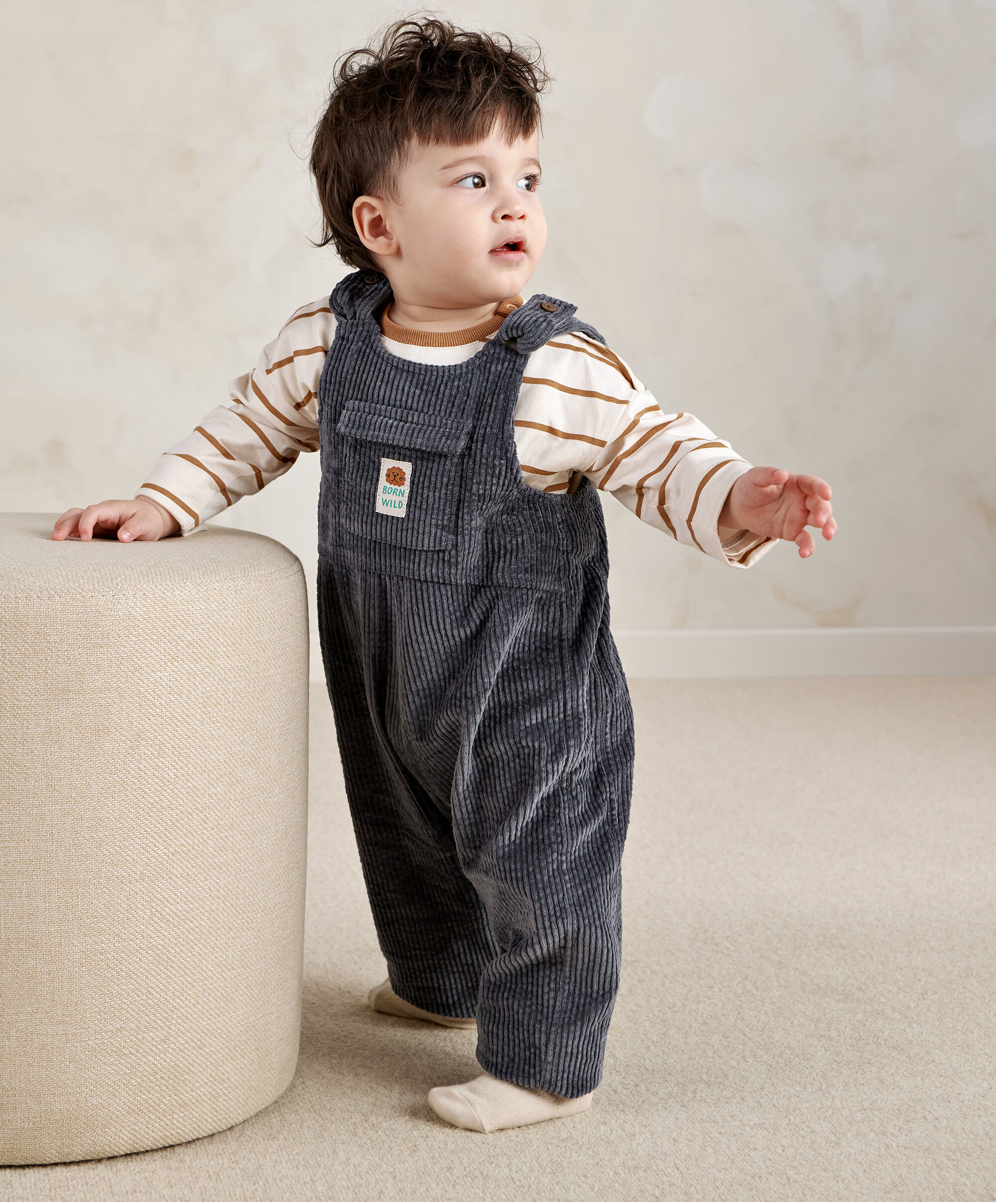 2pc Cord Dungaree Set image number 1