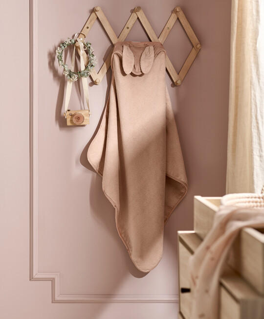 منشفة بغطاء رأس للرضع - وردي بتصميم أرنب منشفة بغطاء رأس للرضع - وردي بتصميم أرنب image number 3