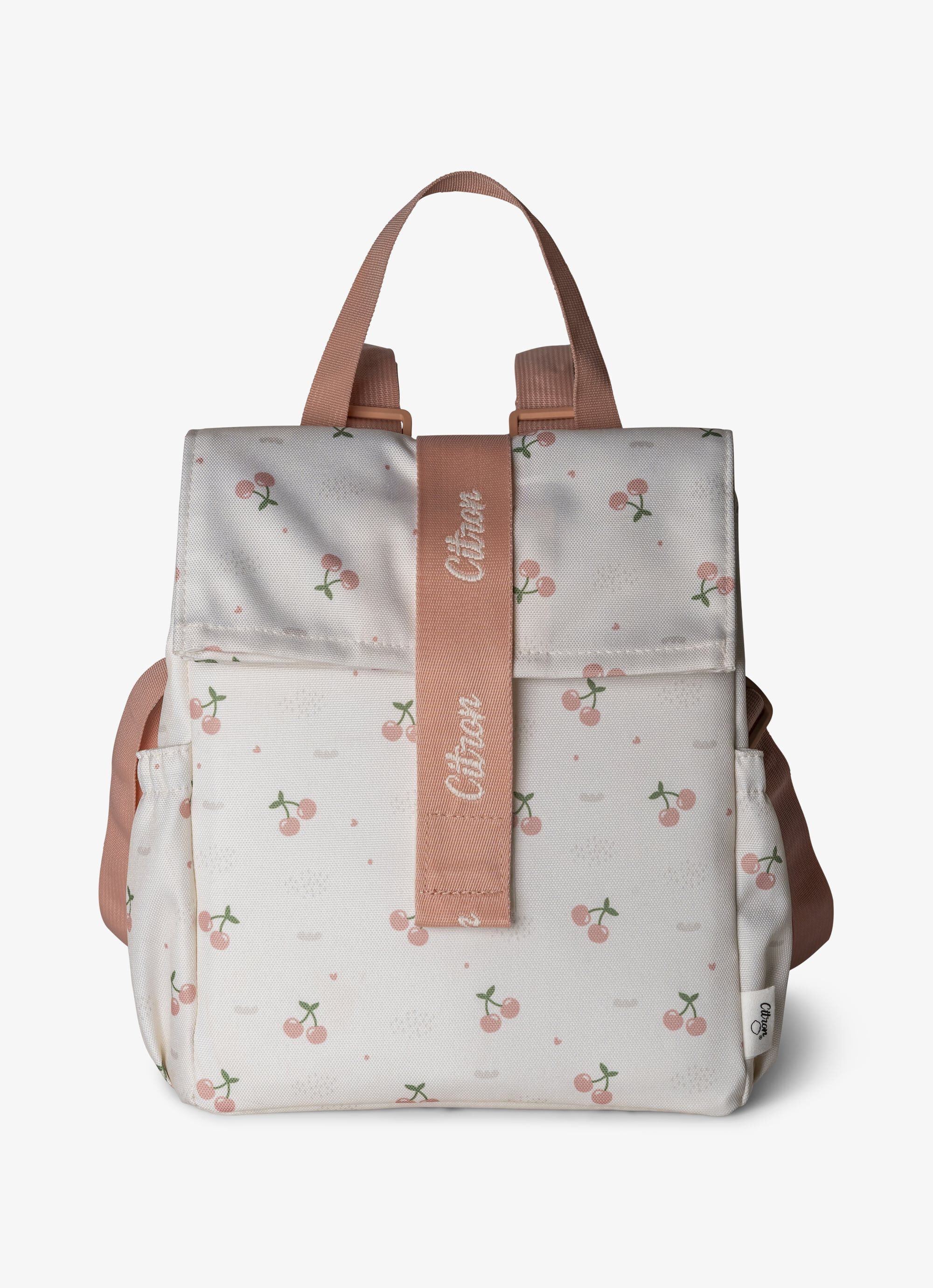 حقيبة غداء عازلة للحرارة بتصميم ملفوف من سيترون - نقشة كرز