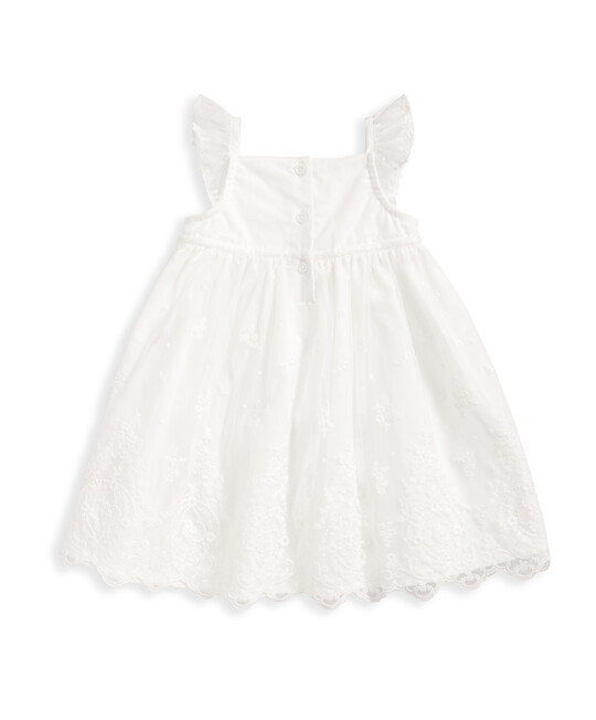 فستان دانتيل للعيد - أبيض فستان دانتيل للعيد - أبيض image number 3