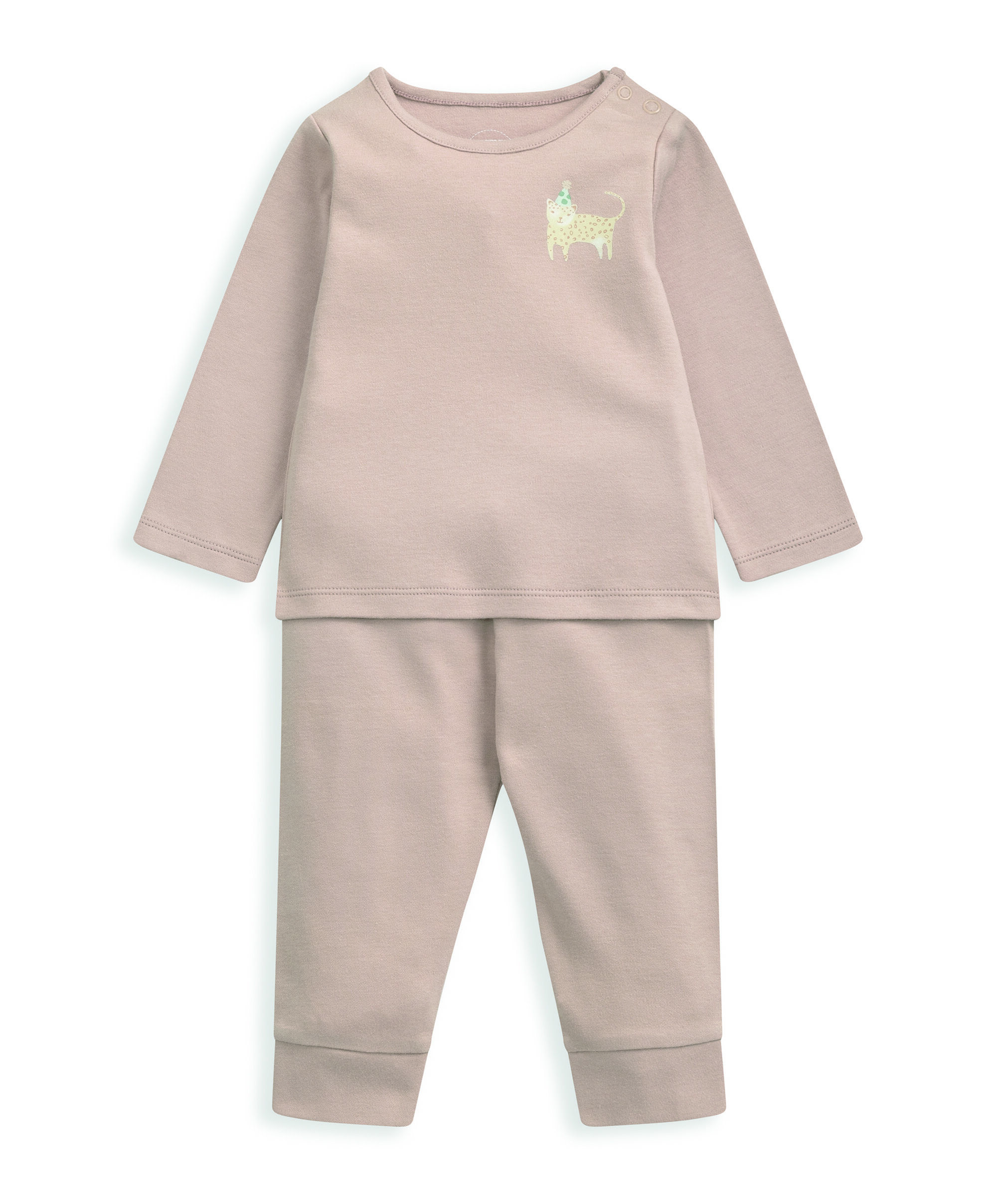 طقم بيجاما جيرسيه بنقشة سفاري وزهور - قطعتان image number 3