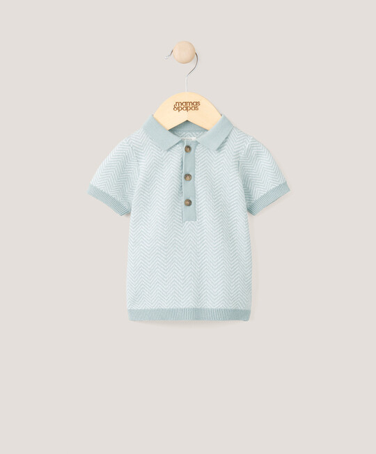 تي شيرت بولو منسوج جاكار تي شيرت بولو منسوج جاكار image number 1