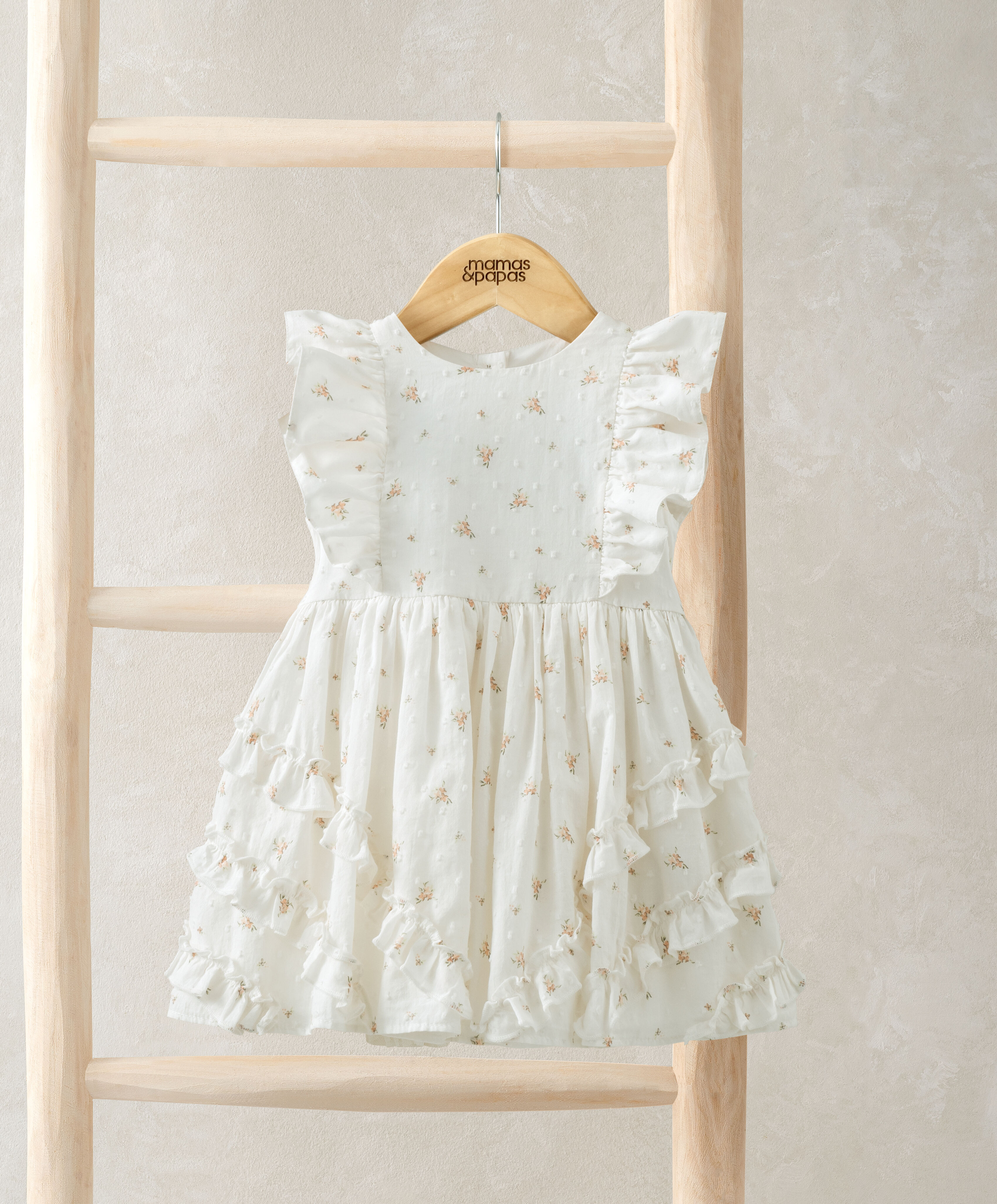 فستان بحافة بكشكش ونقشة زهور image number 1