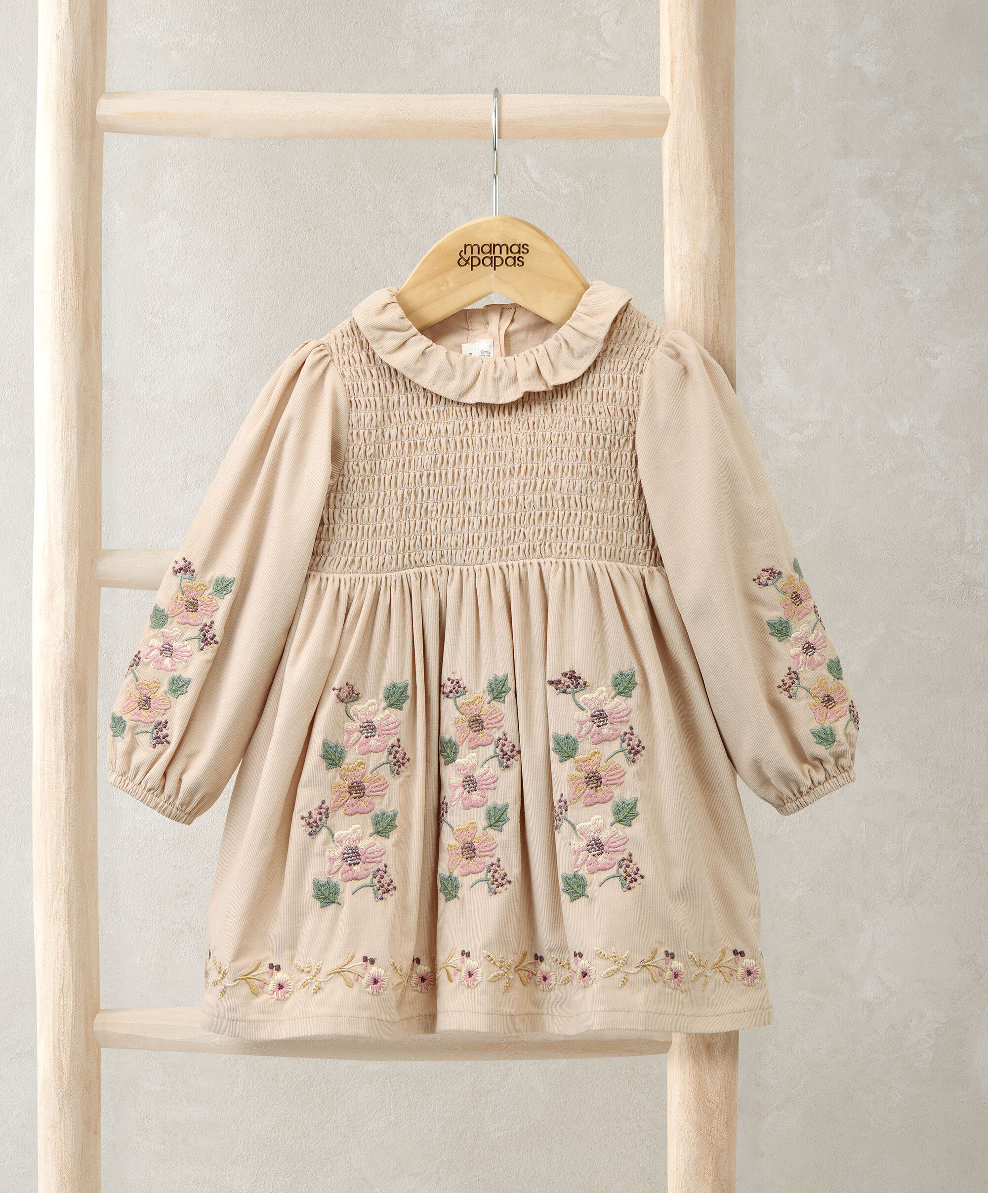 فستان مطرز قطن مخملي مضلع