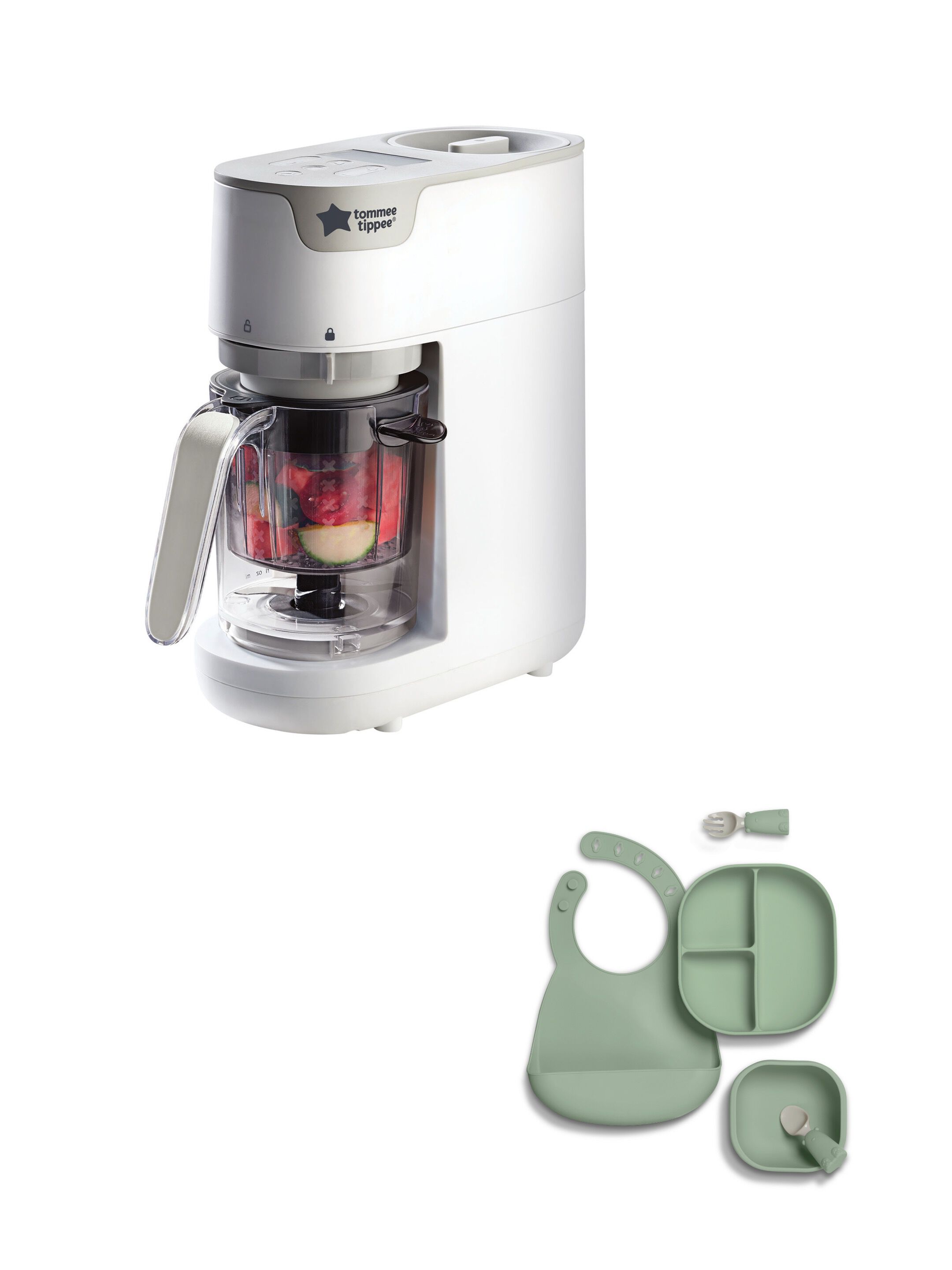 مجموعة محضر طعام تومي تيبي سريع 6 في 1 مع أدوات طعام سيليكون