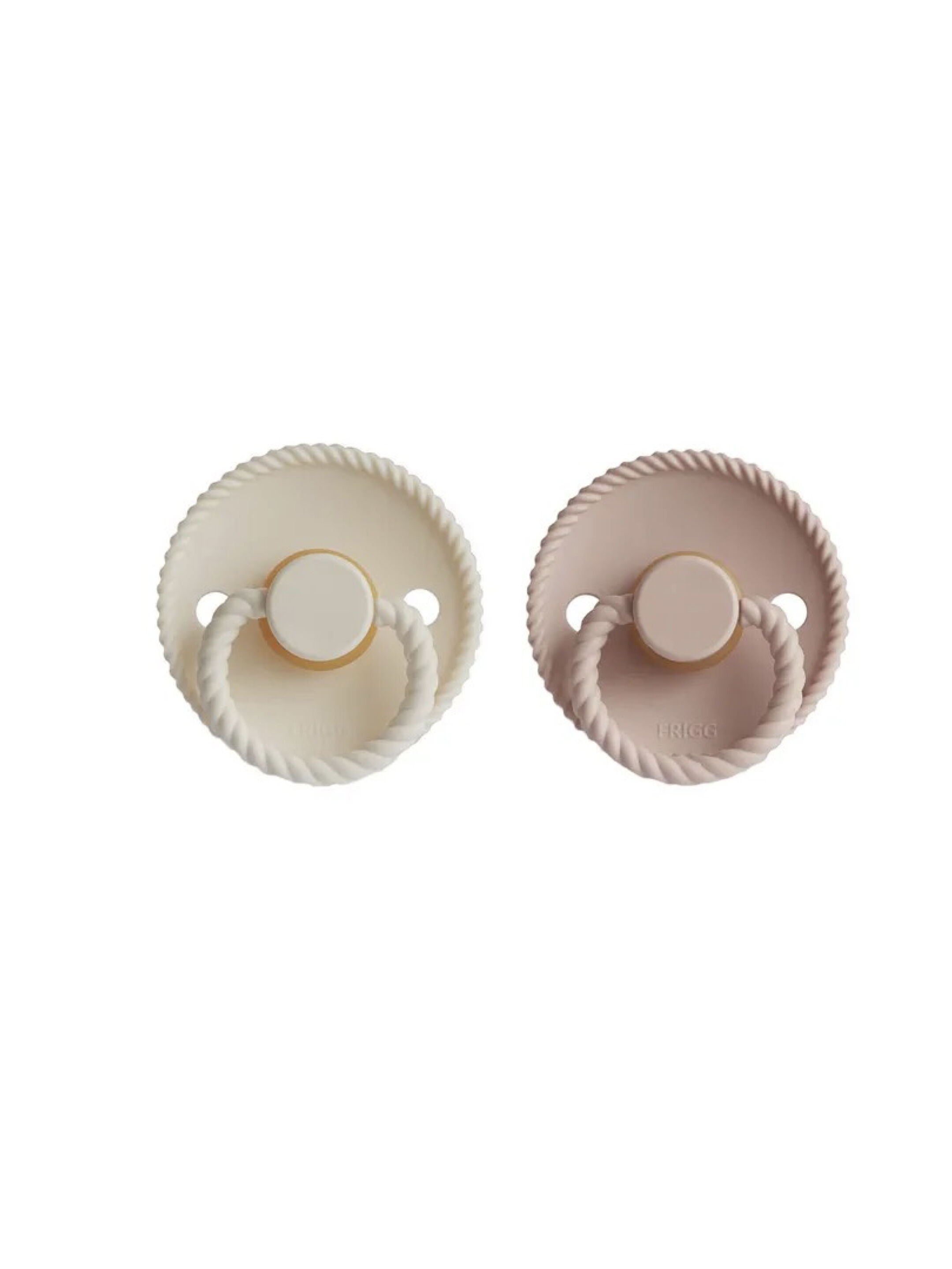 FRIGG Rope Latex Baby Pacifier 6-18M 2-Pack Blush/Cream - Size 2 image number 1