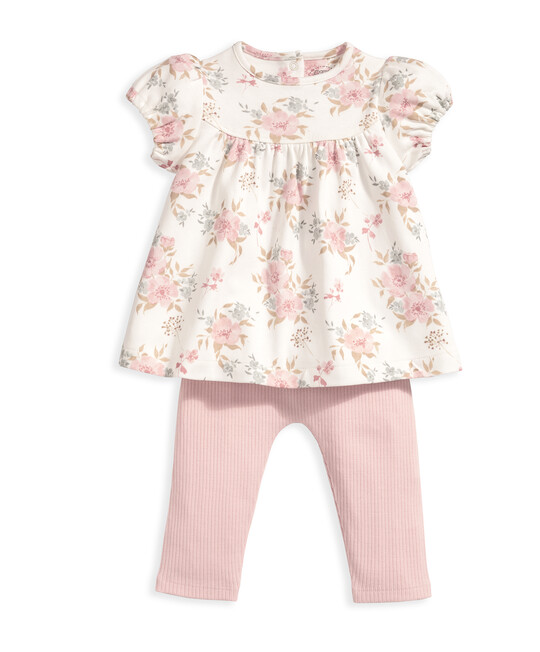 طقم تي شيرت بنقشة زهور ولغينغز طقم تي شيرت بنقشة زهور ولغينغز image number 2