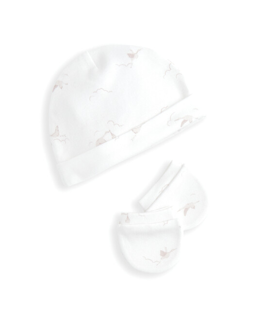 Stork Baby Hats & Mitts Set - Premature Stork Baby Hats & Mitts Set - Premature image number 2