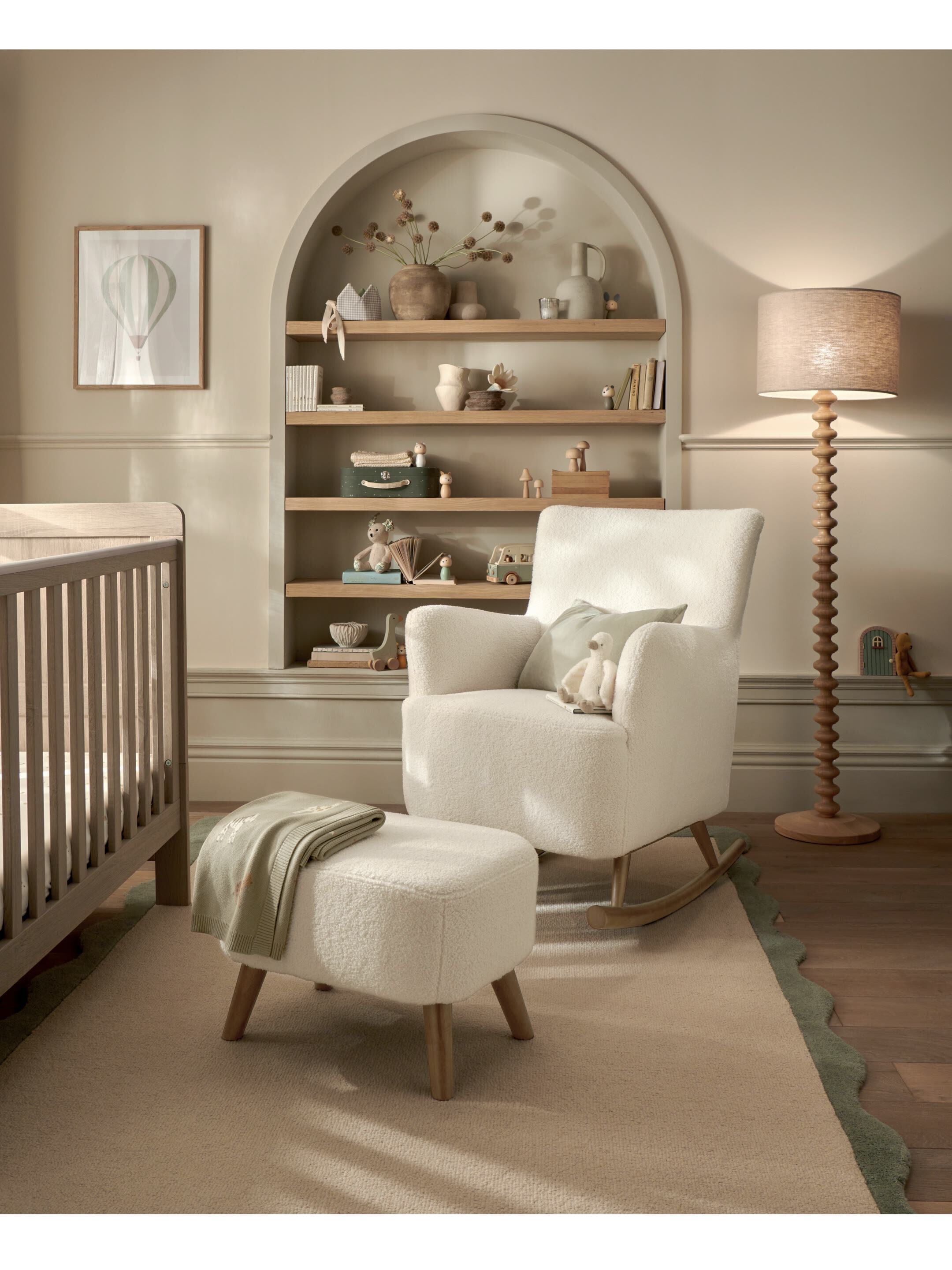 Elwood Nursing Chair & Stool Off White image number 1