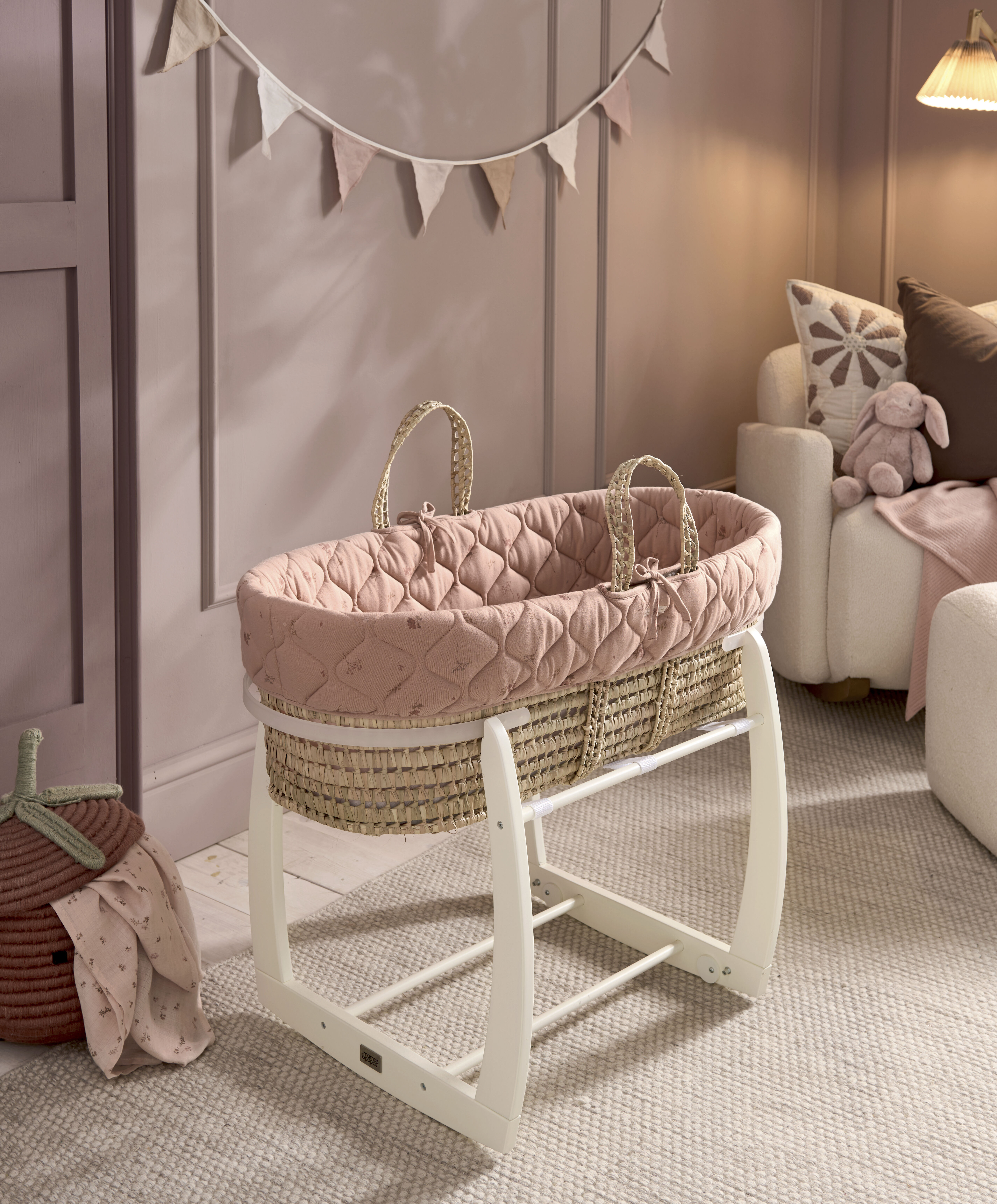 سلة موسى- ويلكوم تو ذا وورلد بنقشة زهور image number 1