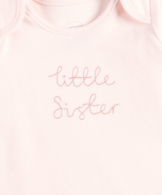 تي شيرت بأكمام طويلة ونقشة Little Sister - وردي تي شيرت بأكمام طويلة ونقشة Little Sister - وردي image number 3