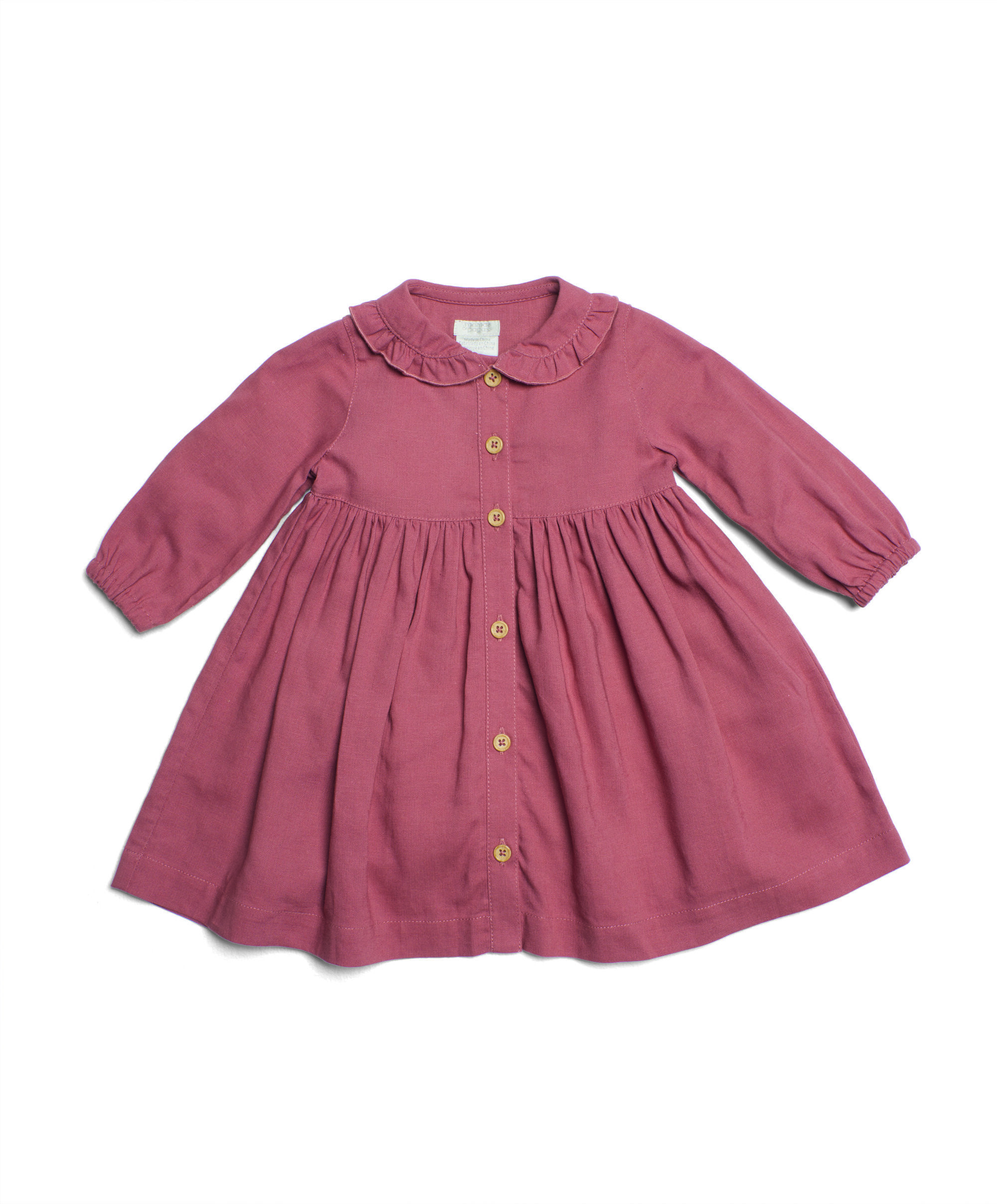 فستان كتان بنمط قميص image number 1