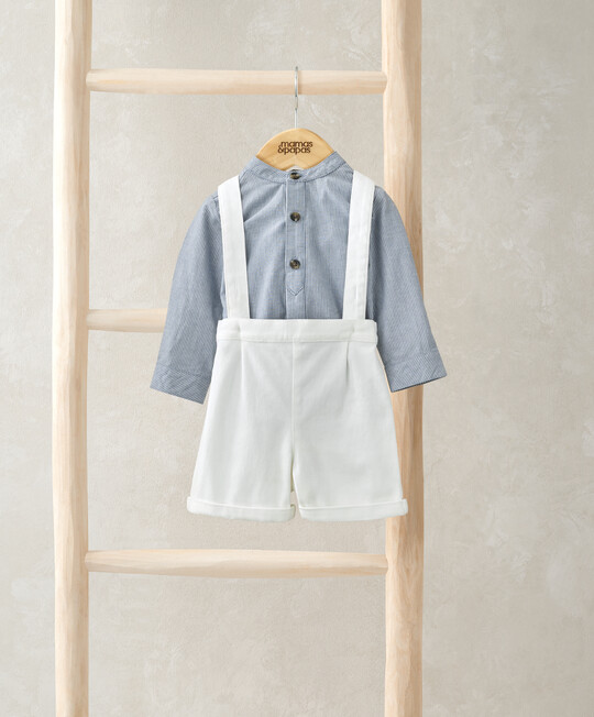 طقم قميص وشورت بنقشة خطوط - قطعتان طقم قميص وشورت بنقشة خطوط - قطعتان image number 1