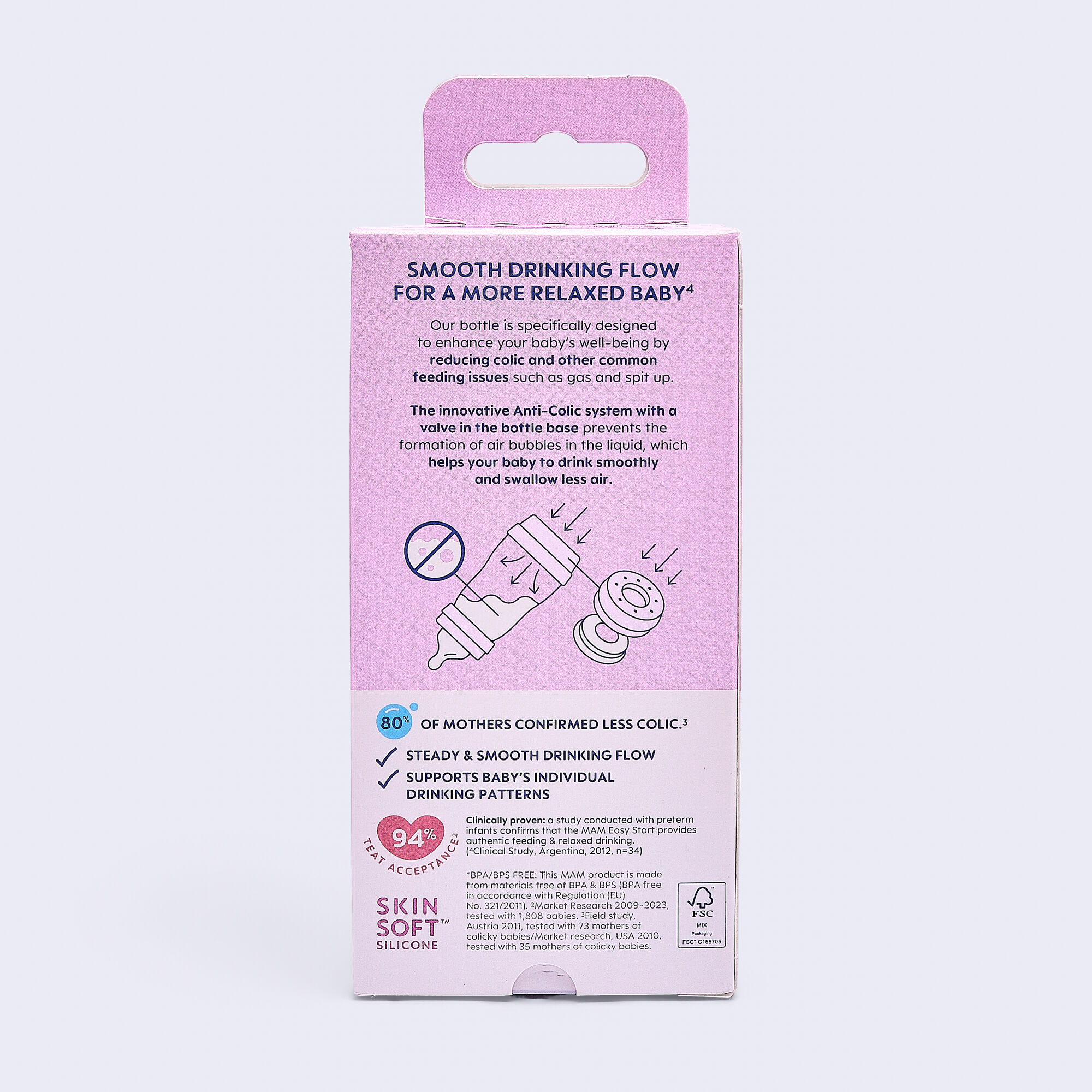 زجاجة رضاعة سيليكون مام بيبي إيزي ستارت مضادة للمغص - من عمر 0 ​​أشهر فما فوق | سي لايف بلو - 160 مل - عبوة من قطعة واحدة image number 6