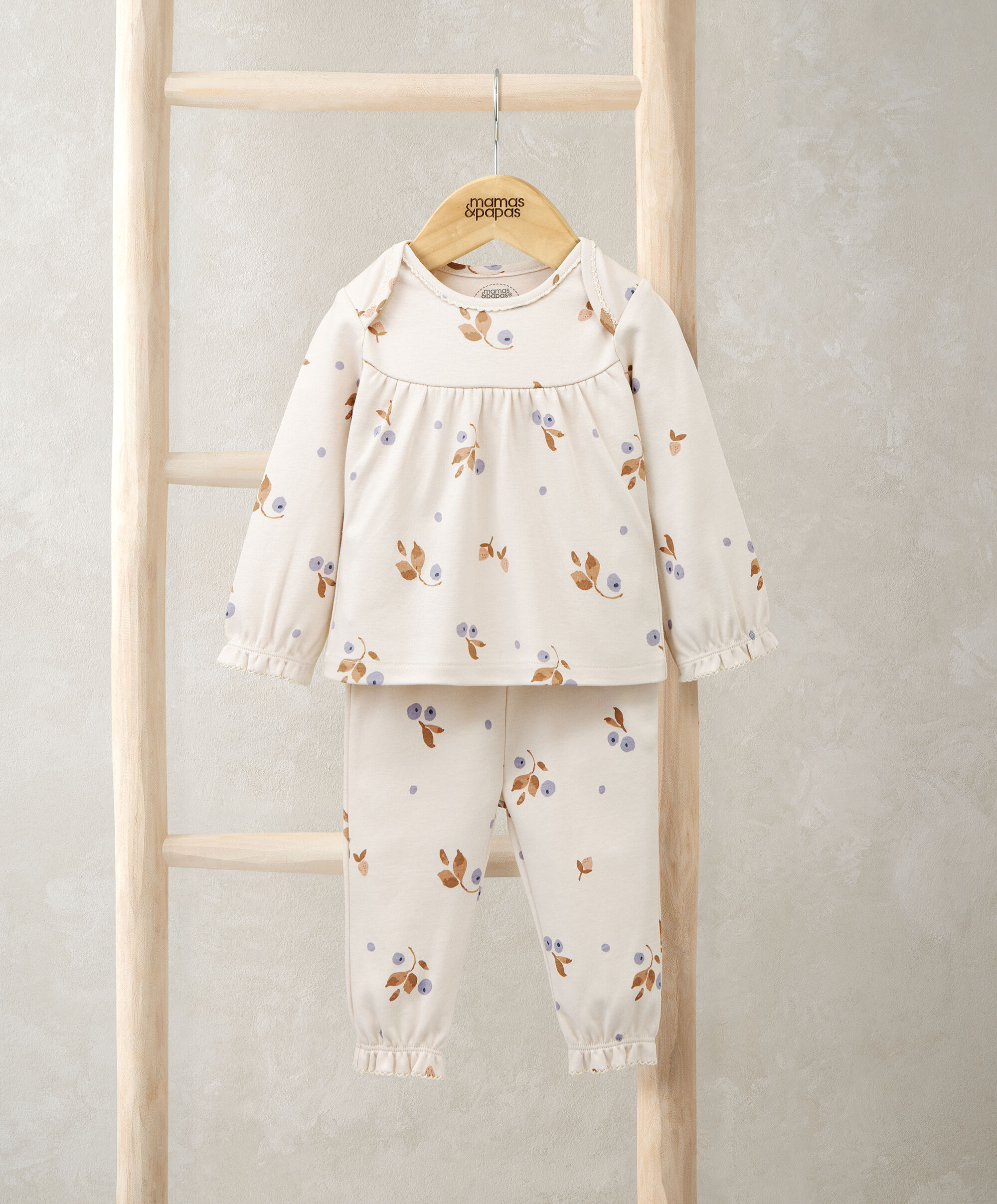 طقم بيجاما بنقشة توت - 2 قطع