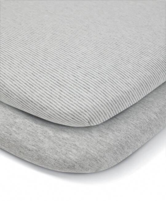 طقم شراشف لمهد لوا الجانبي بنقشة خطوط - قطعتان طقم شراشف لمهد لوا الجانبي بنقشة خطوط - قطعتان image number 2