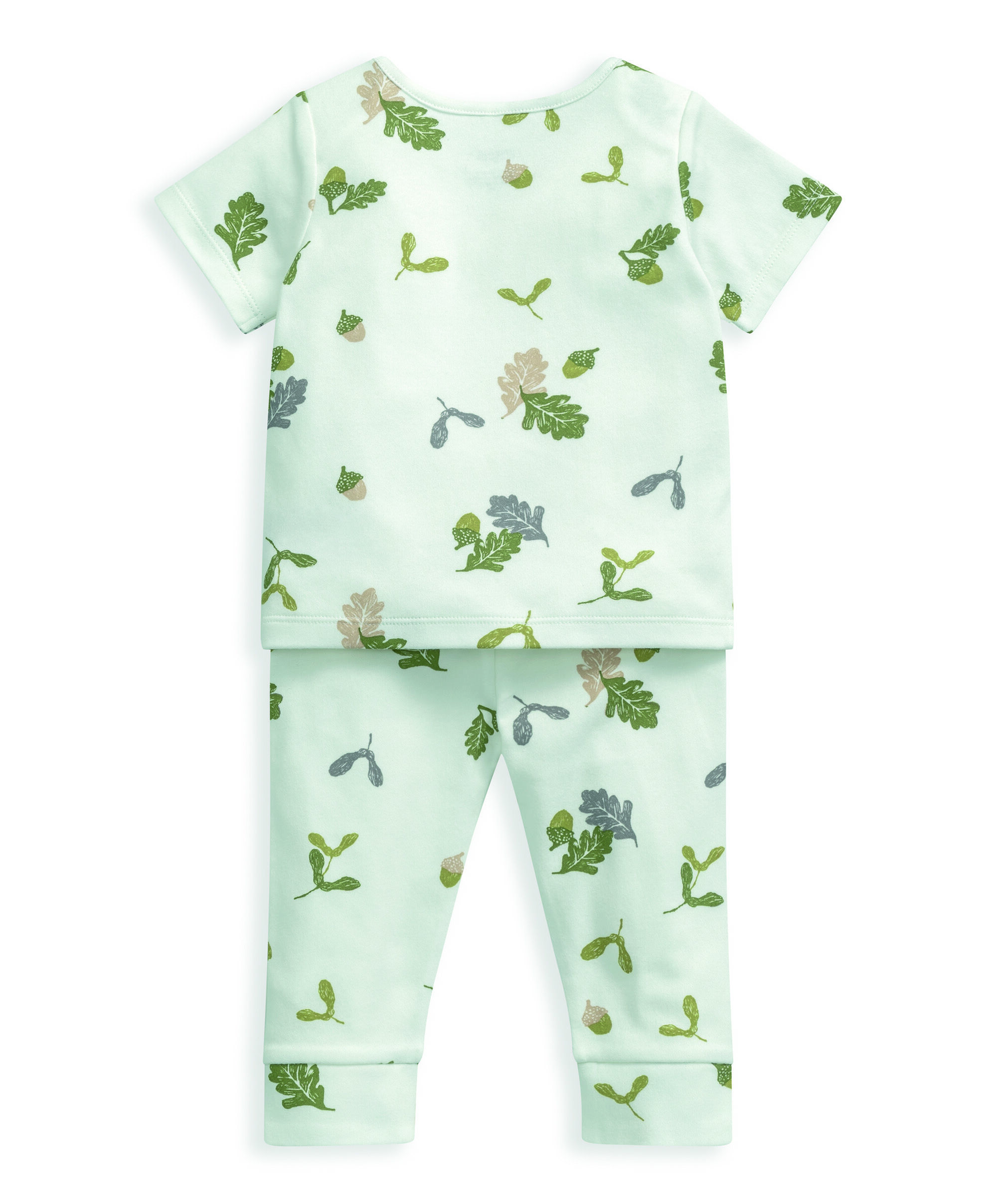 طقم بيجاما جيرسيه بطبعة أوراق شجر - قطعتان image number 5