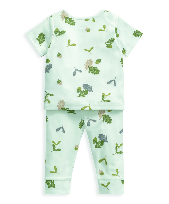 طقم بيجاما جيرسيه بطبعة أوراق شجر - قطعتان طقم بيجاما جيرسيه بطبعة أوراق شجر - قطعتان image number 5