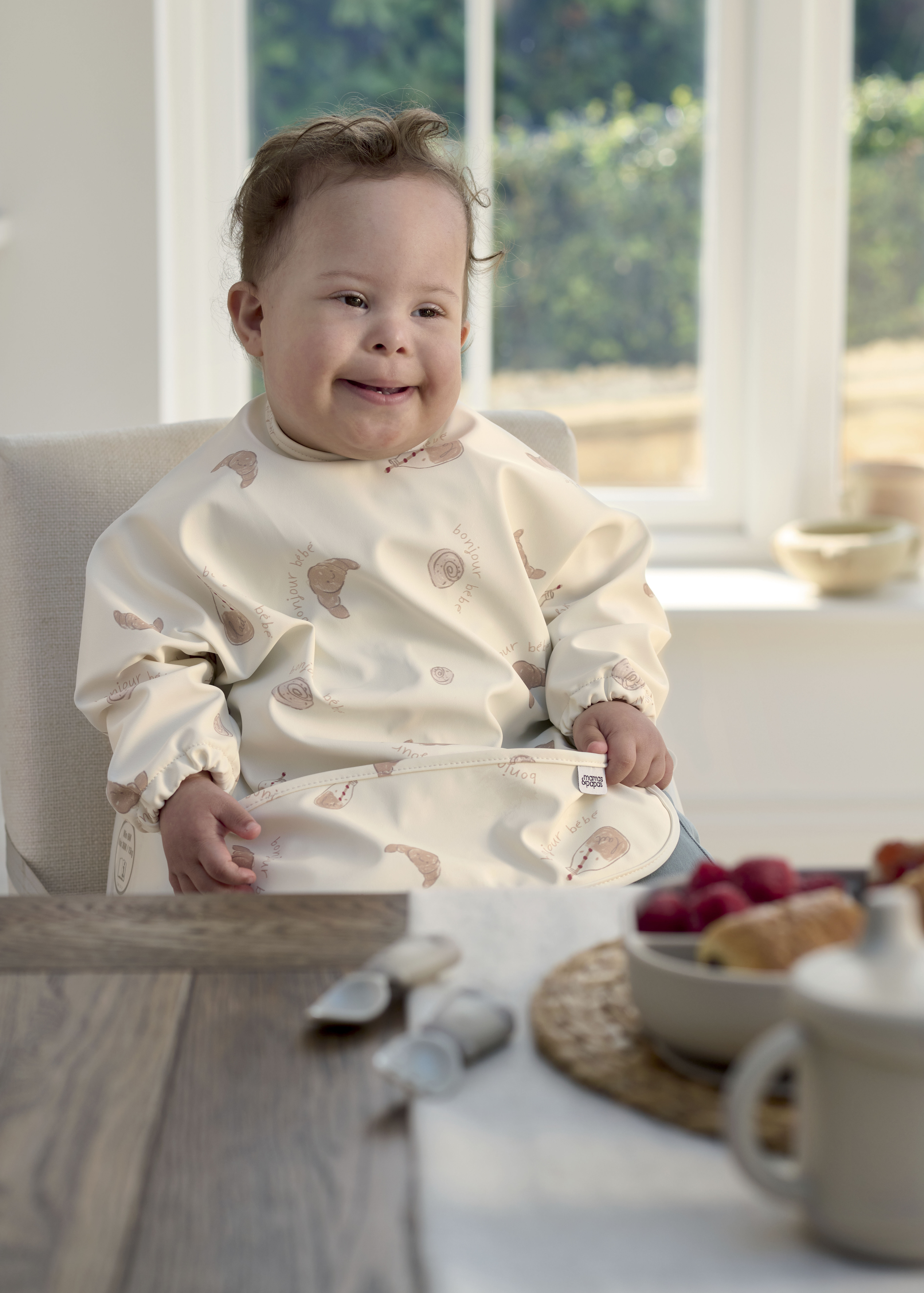 طقم صدرية بأكمام طويلة بتطريز Bonjour Bebe - قطعتان image number 4