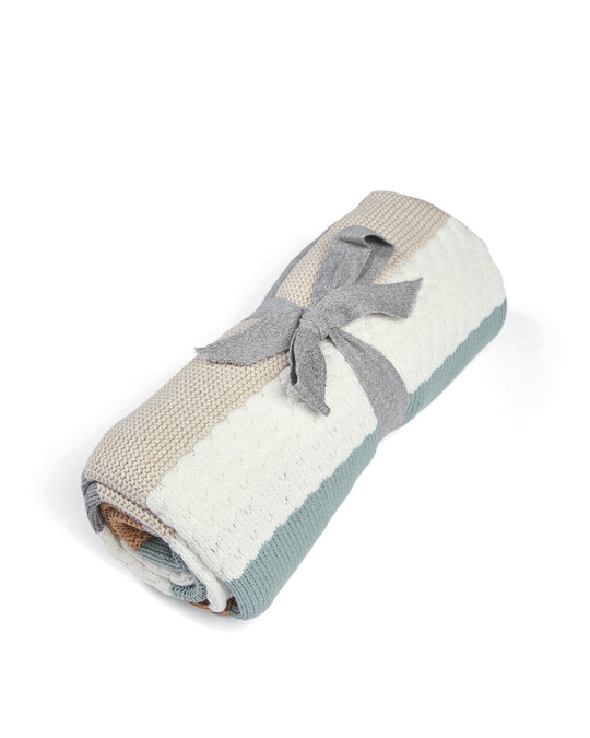 بطانية منسوجة ويلكم تو ذا وورلد - خطوط زرقاء بطانية منسوجة ويلكم تو ذا وورلد - خطوط زرقاء image number 2