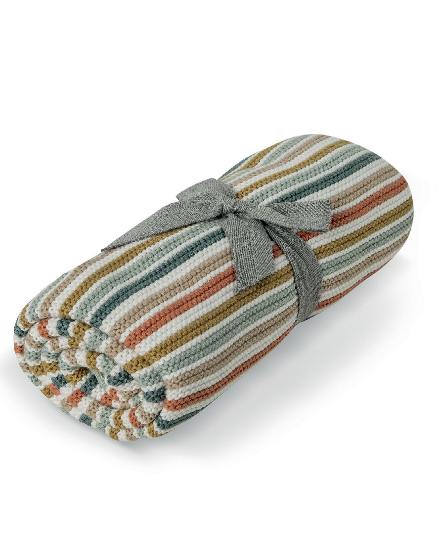 بطانية منسوجة بخطوط متنوعة image number 1