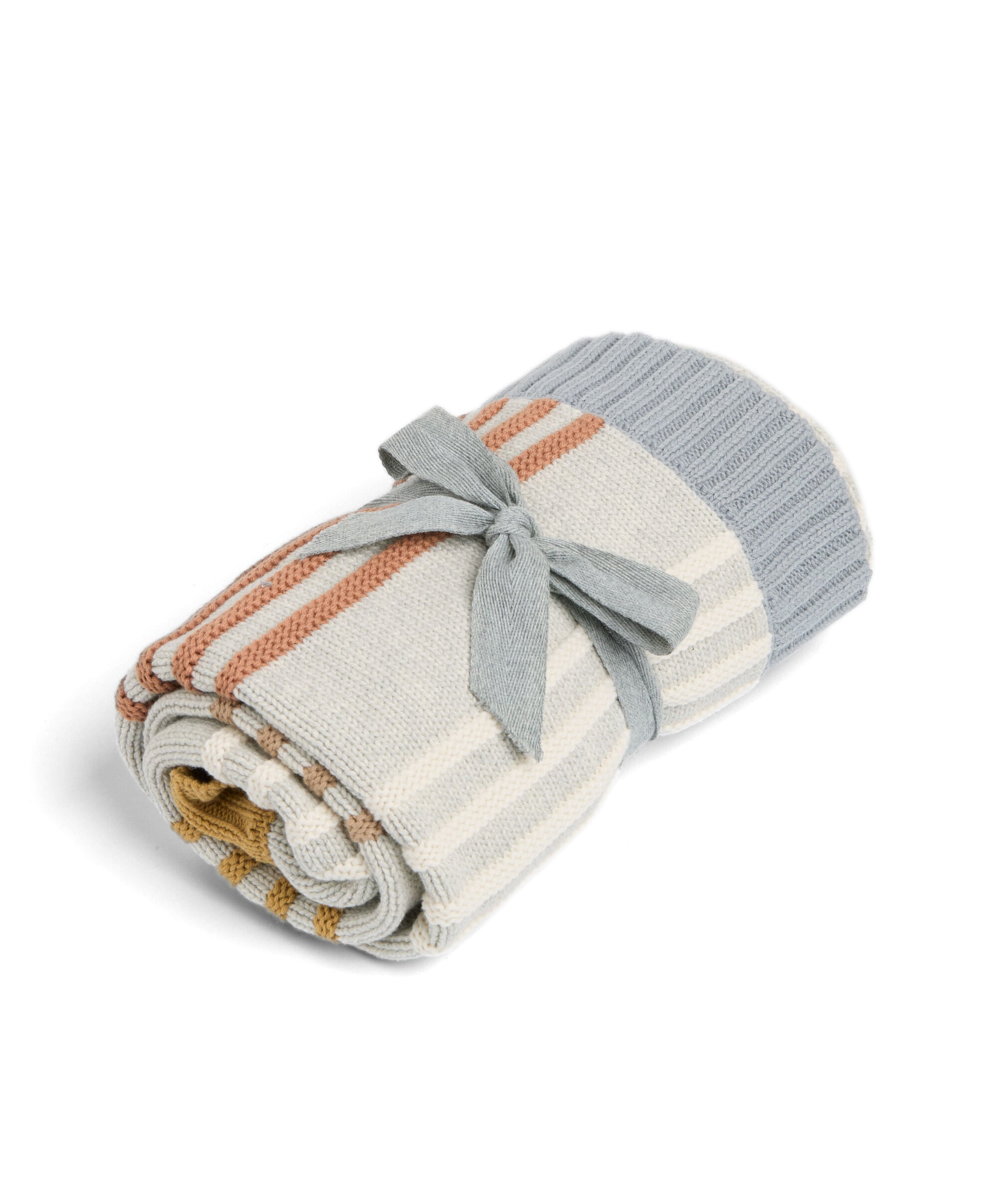 بطانية منسوجة مخططة بحواف بألوان متعددة image number 5