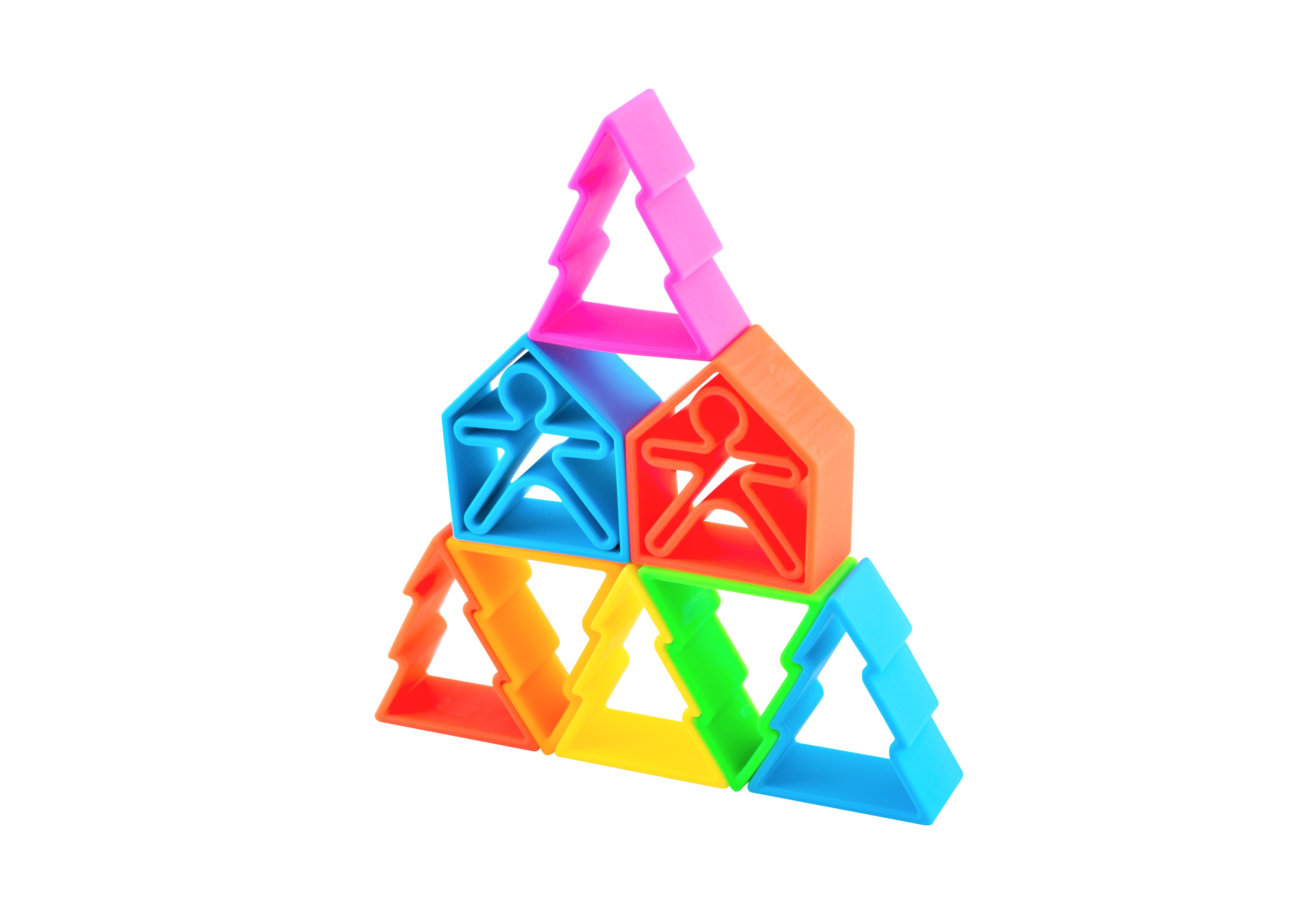 لعبة 6 أطفال + 6 منازل + 6 أشجار بألوان فاقعة من دينا image number 4