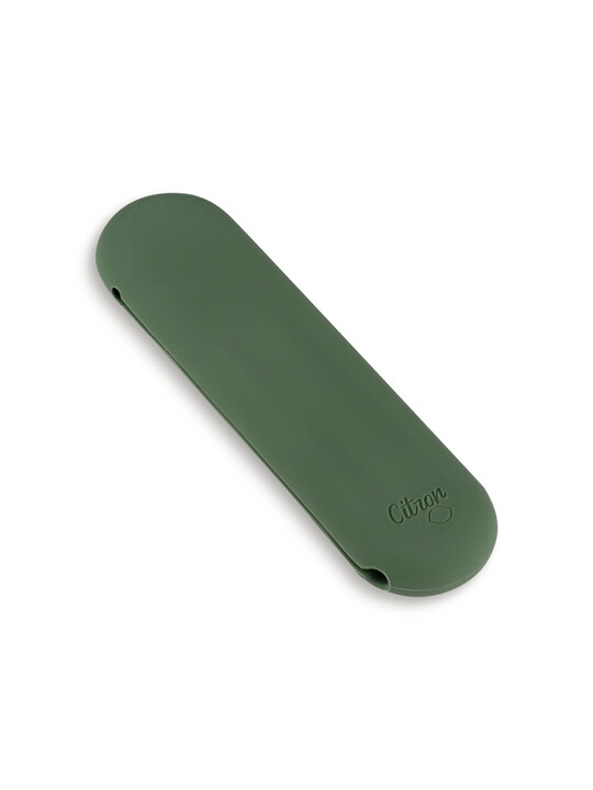 طقم أدوات طعام من مواد حيوية من سيترون - زوجان مع حافظة بلون أخضر/كريمي طقم أدوات طعام من مواد حيوية من سيترون - زوجان مع حافظة بلون أخضر/كريمي image number 2