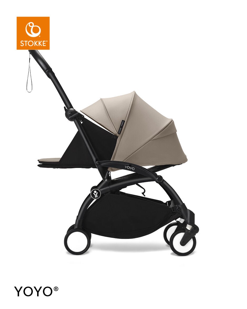 مجموعة عربة أطفال ستوك يويو 3 بإطار أسود مع حامل كوب لحديثي الولادة فأكثر - توب، 3 قطع image number 3