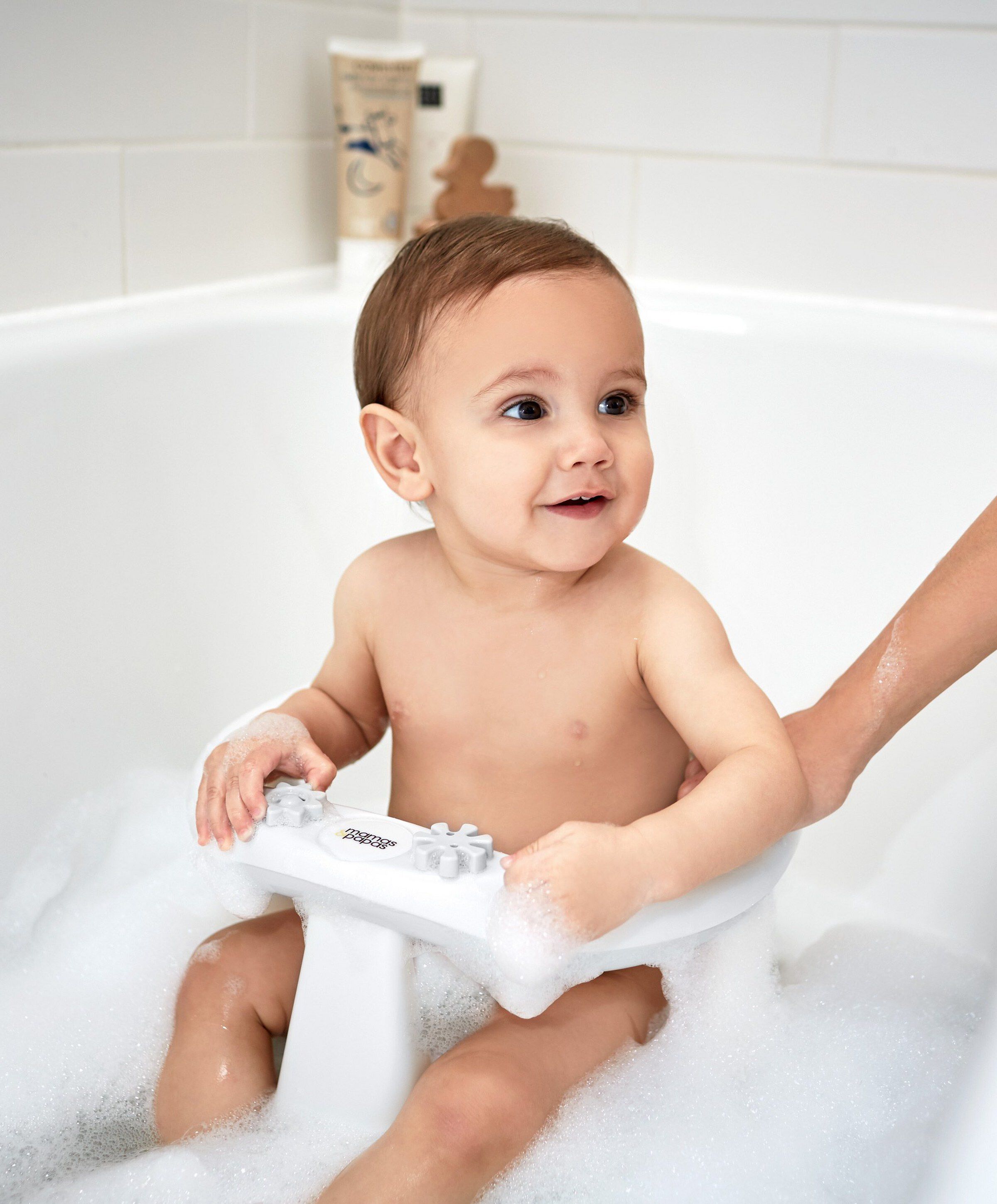 مقعد استحمام بيضاوي - أبيض/رمادي image number 8