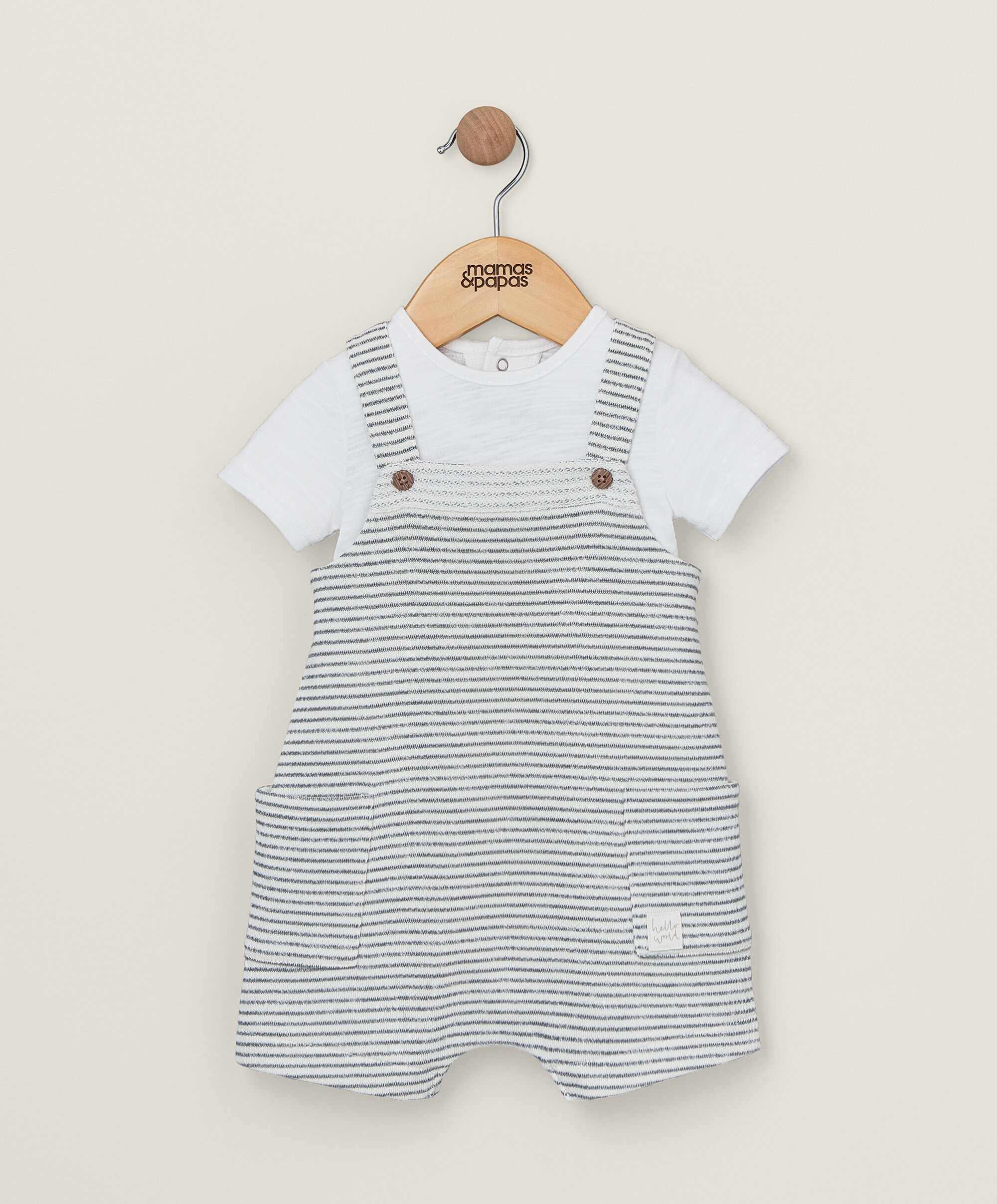 طقم رومبر مخطط ولباس قطعة واحدة - قطعتان image number 1