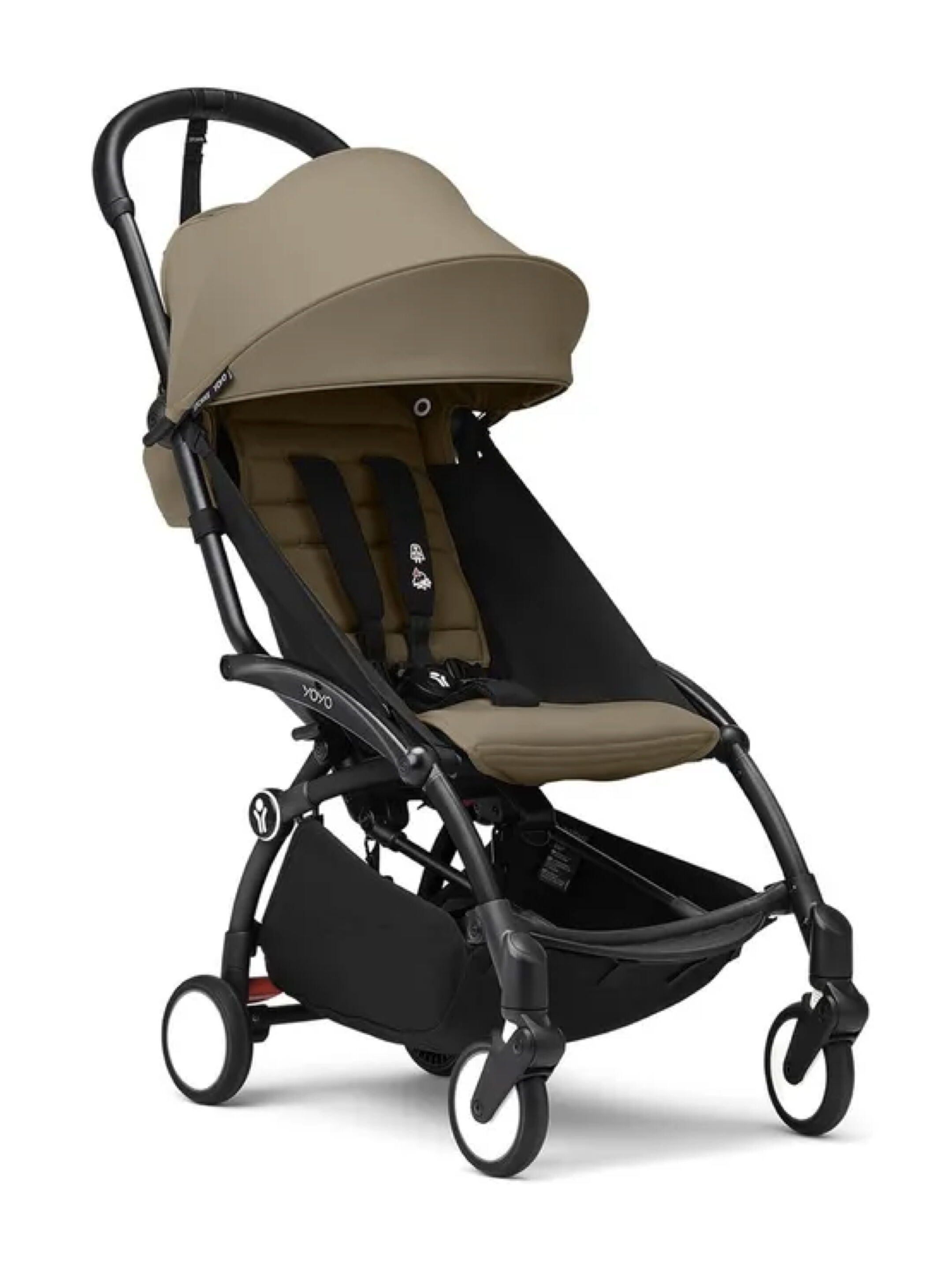 مجموعة هيكل أسود لعربة أطفال ستوك يويو3 مع مجموعة مقعد للأطفال لعمر 6 شهور فأكثر بلون توفي (قطعتين) image number 1