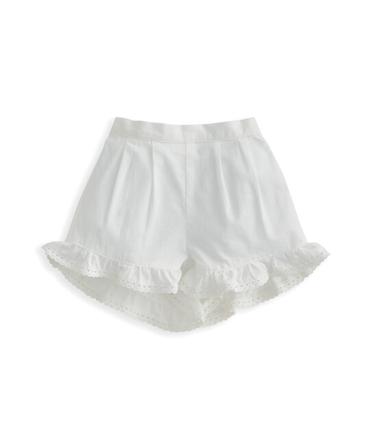 طقم بلوزة وشورت بكشكش وتطريزات - قطعتان طقم بلوزة وشورت بكشكش وتطريزات - قطعتان image number 4