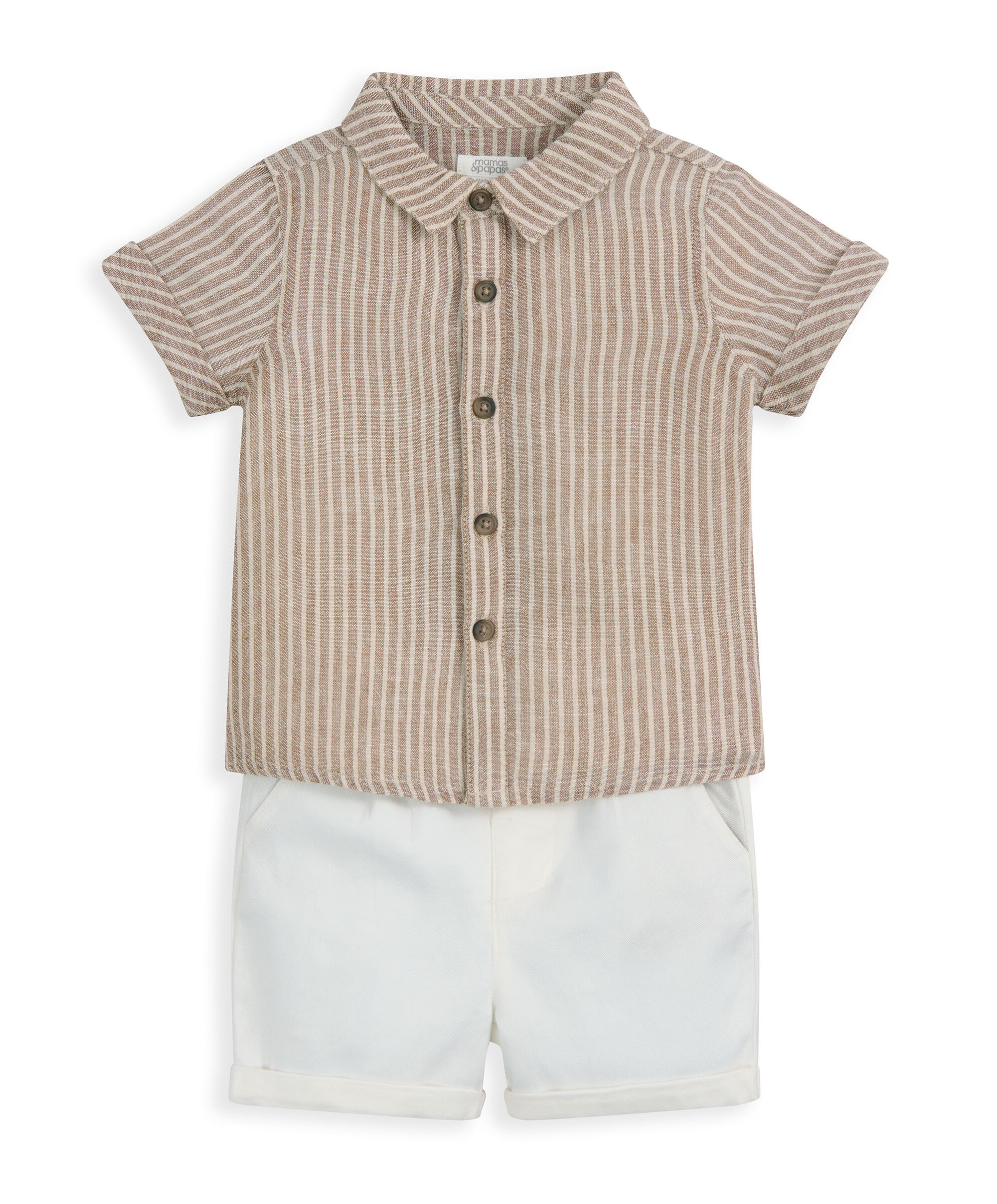 طقم قميص مخطط وشورت، قطعتين image number 2