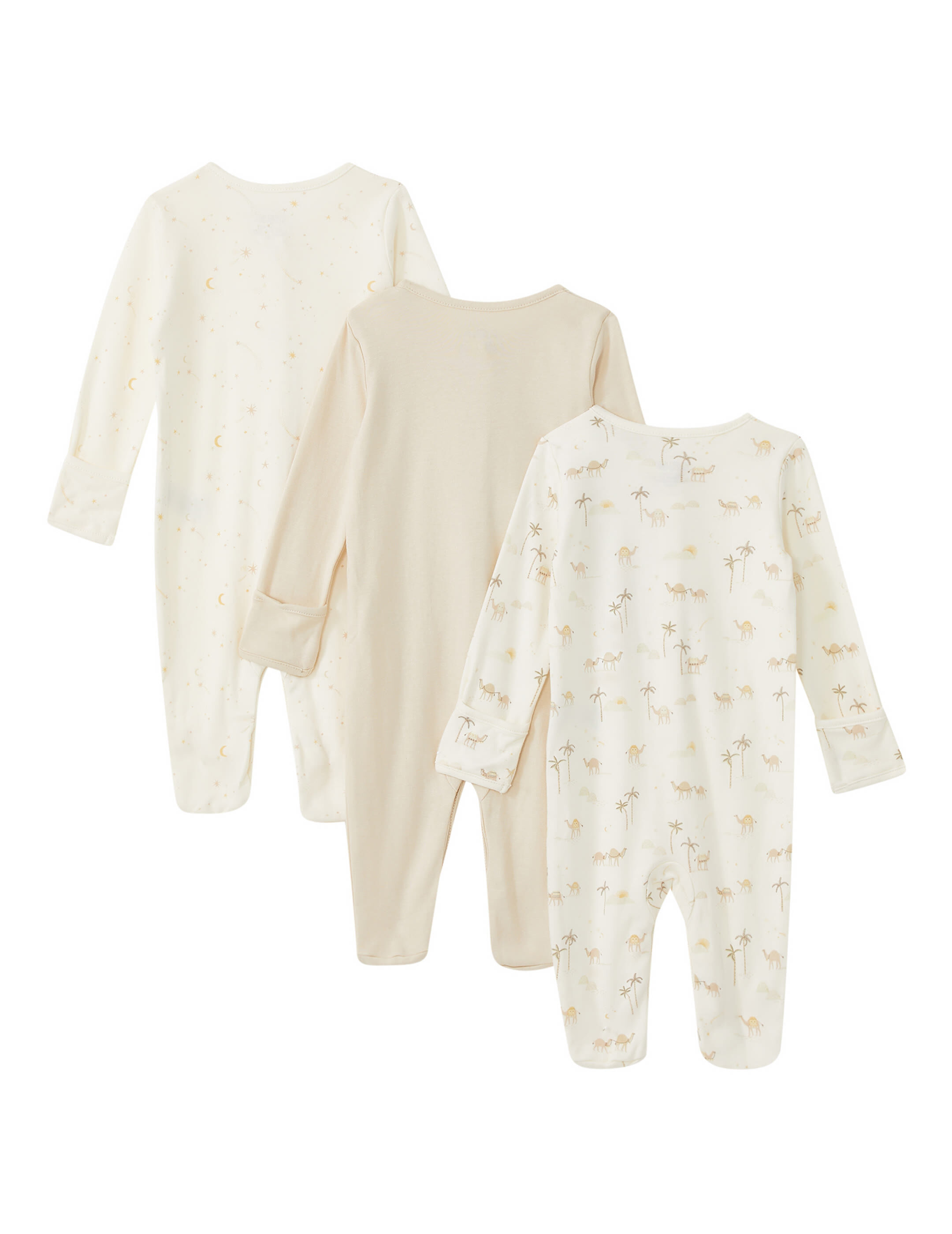 طقم بيجاما قطعة واحدة بنقشة صحراء وفضاء - 3 قطع image number 3
