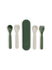 طقم أدوات طعام من مواد حيوية من سيترون - زوجان مع حافظة بلون أخضر/كريمي طقم أدوات طعام من مواد حيوية من سيترون - زوجان مع حافظة بلون أخضر/كريمي image number 1