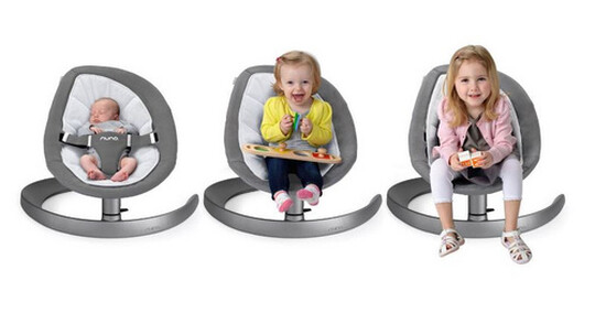 كرسي هزاز للأطفال بتصميم مقوس نونا ليف - رمادي image number 2