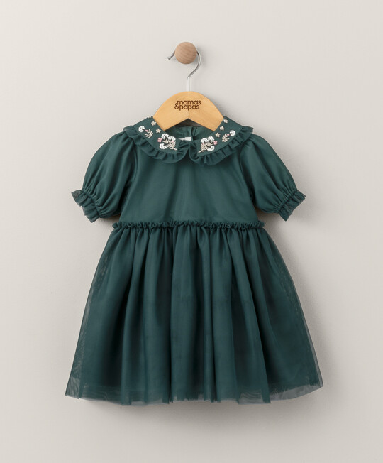 فستان قماش شبكي مطرز فستان قماش شبكي مطرز image number 1