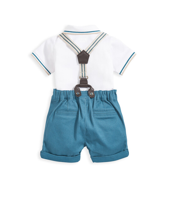 طقم شورت وحمالات أزرق - 3 قطع طقم شورت وحمالات أزرق - 3 قطع image number 3