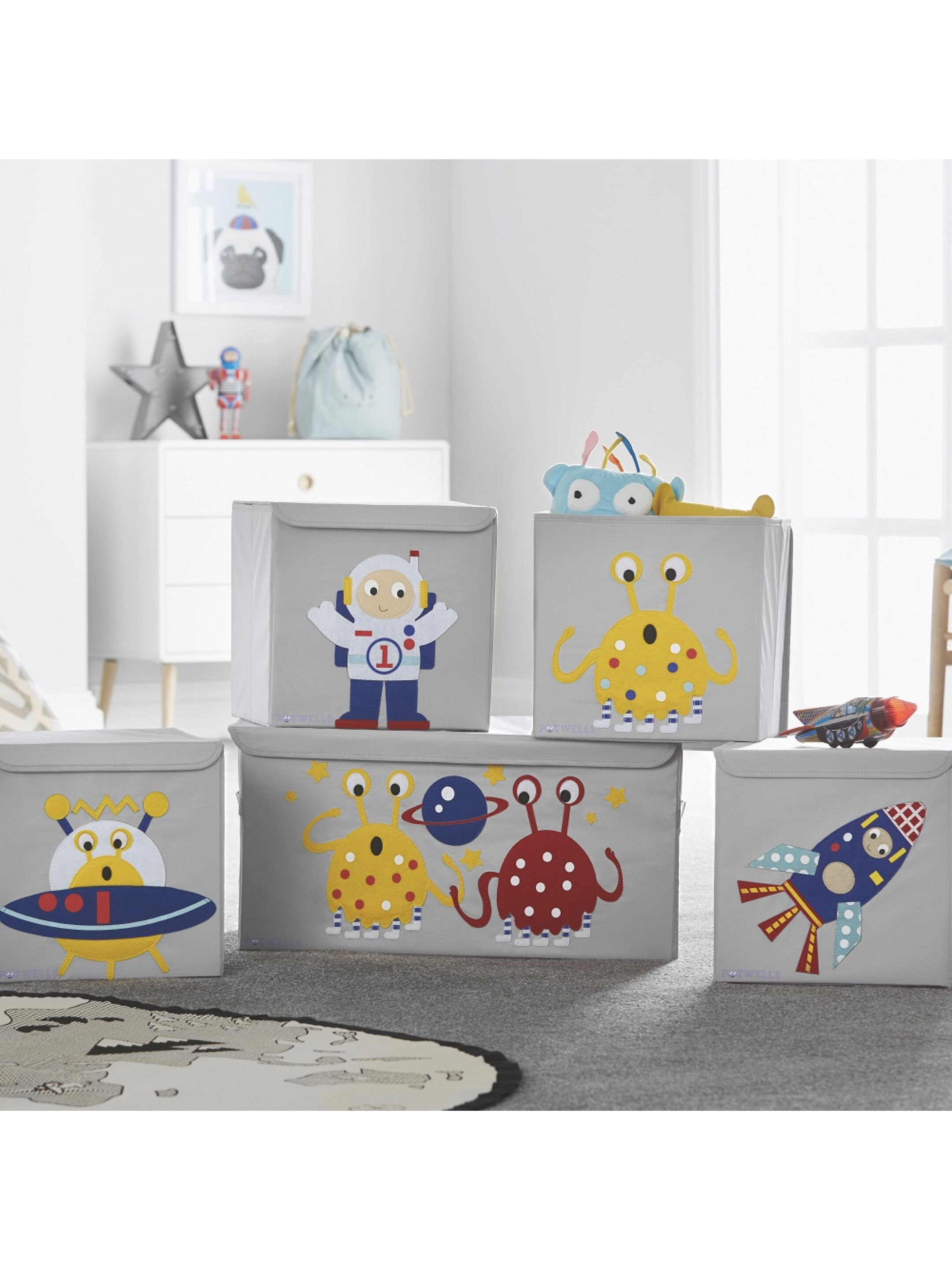 صندوق تخزين للأطفال من بوتويلز - تصميم صاروخ image number 5